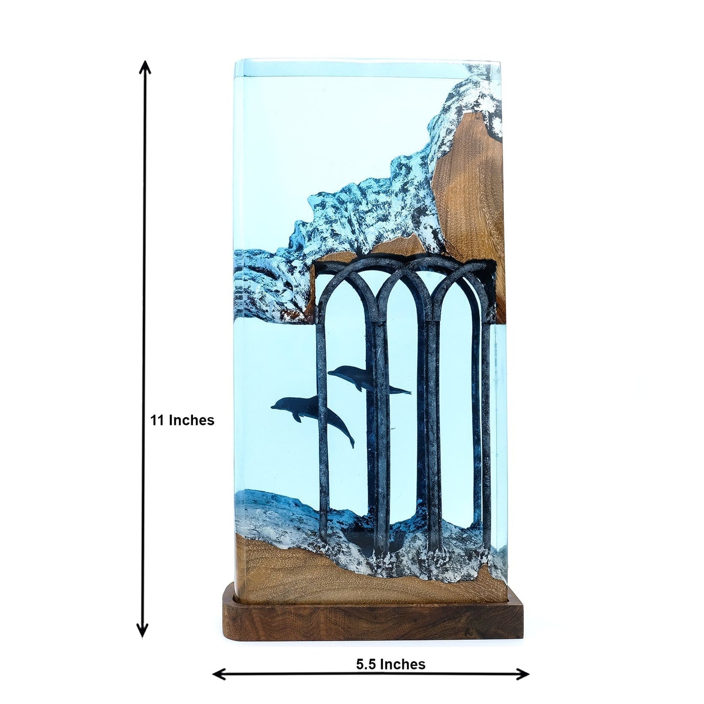 Dolphins Roam In Ancient Ruins - High Quality Epoxy Resin Lamp - ArtFIGU