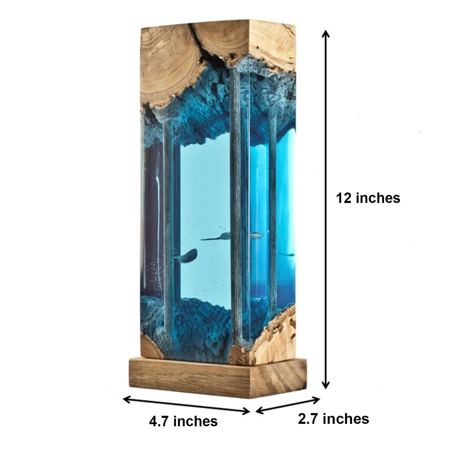 Whale Shark, Divers & Shipwreck - High Quality Epoxy Resin Lamp - ArtFIGU