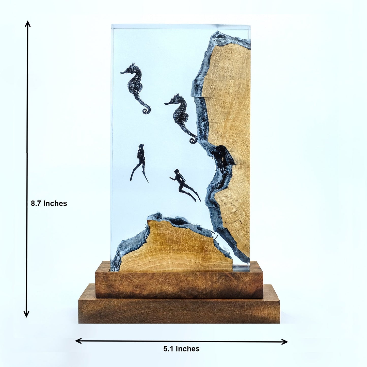 Seahorses & Divers - High Quality Epoxy Resin Lamp - ArtFIGU