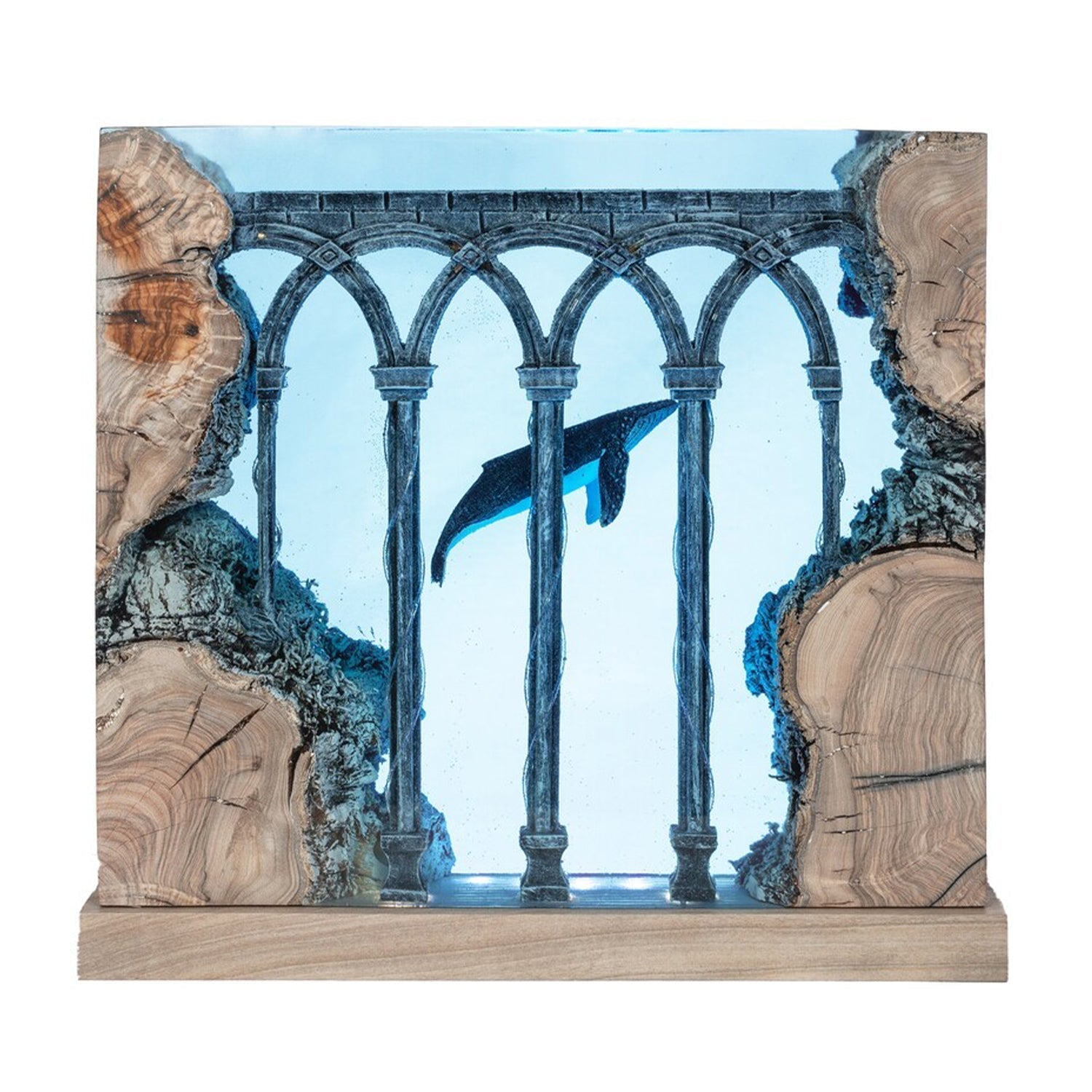Humpback Whales In Ancient Ruins - High Quality Epoxy Resin Lamp - ArtFIGU