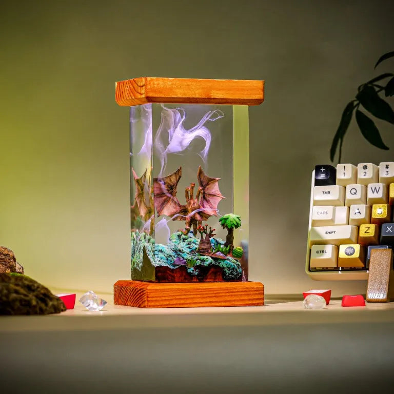 Three-Head Monster King Ghidorah Epoxy Resin Lamp - ArtFIGU