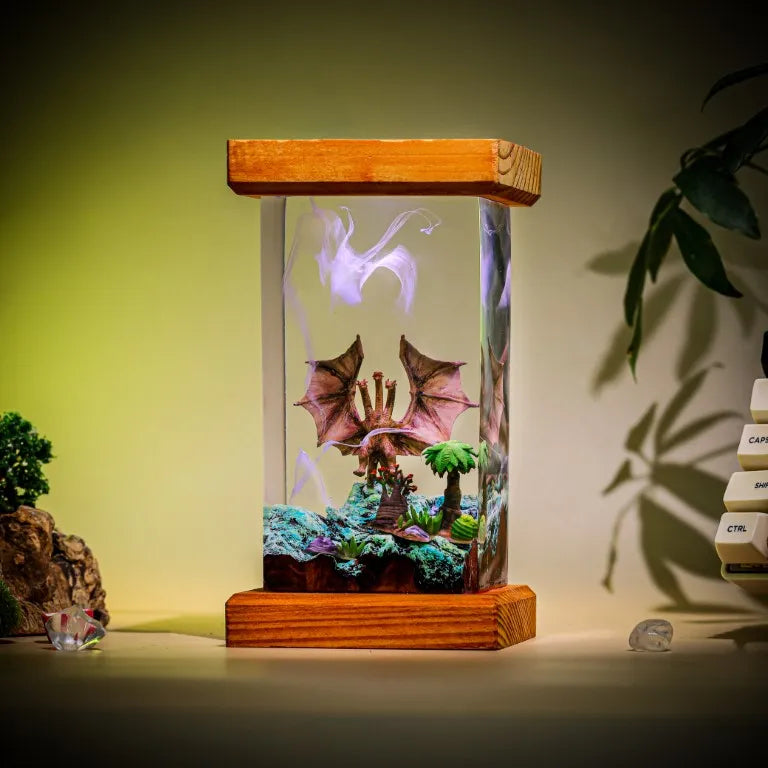 Three-Head Monster King Ghidorah Epoxy Resin Lamp - ArtFIGU