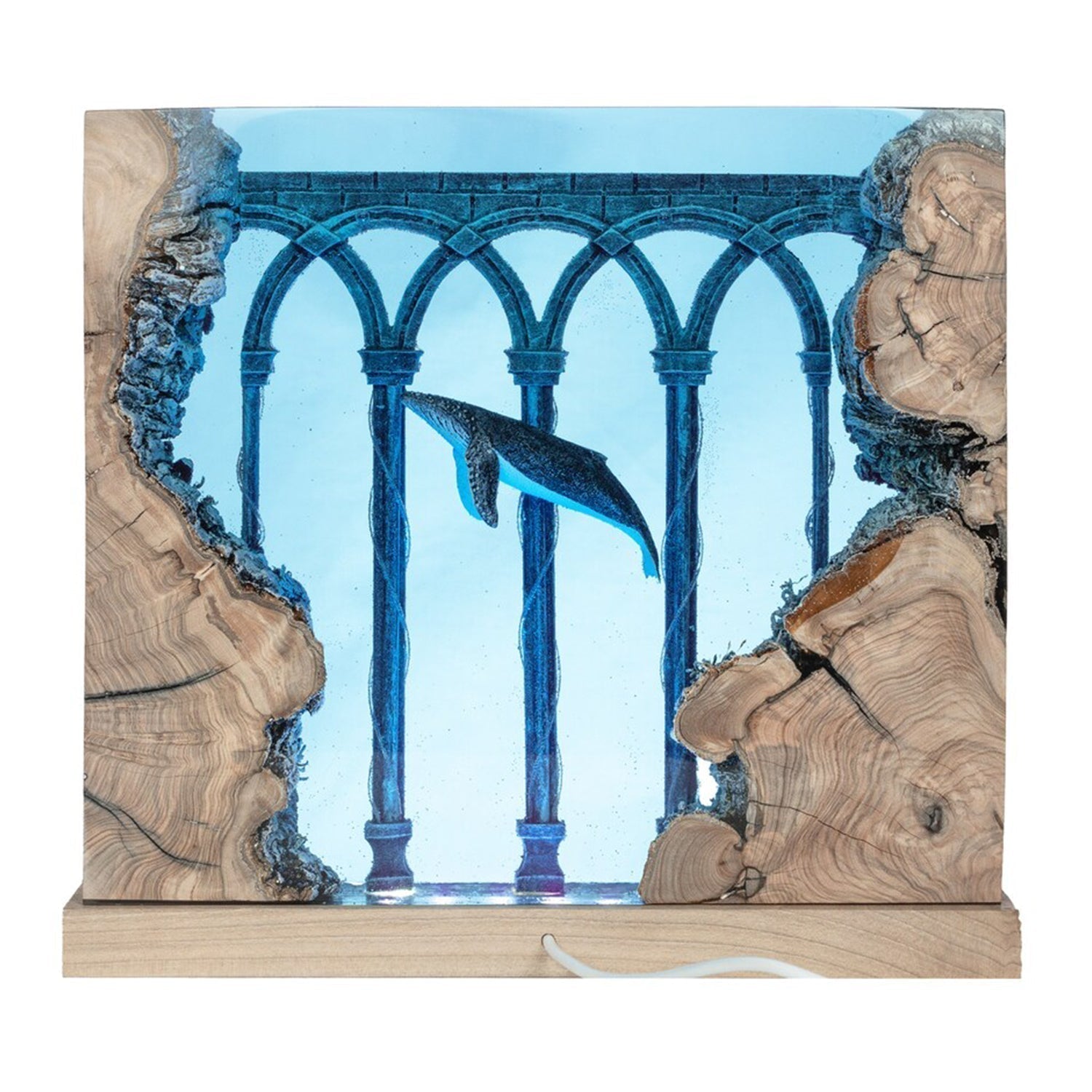 Humpback Whales In Ancient Ruins - High Quality Epoxy Resin Lamp - ArtFIGU