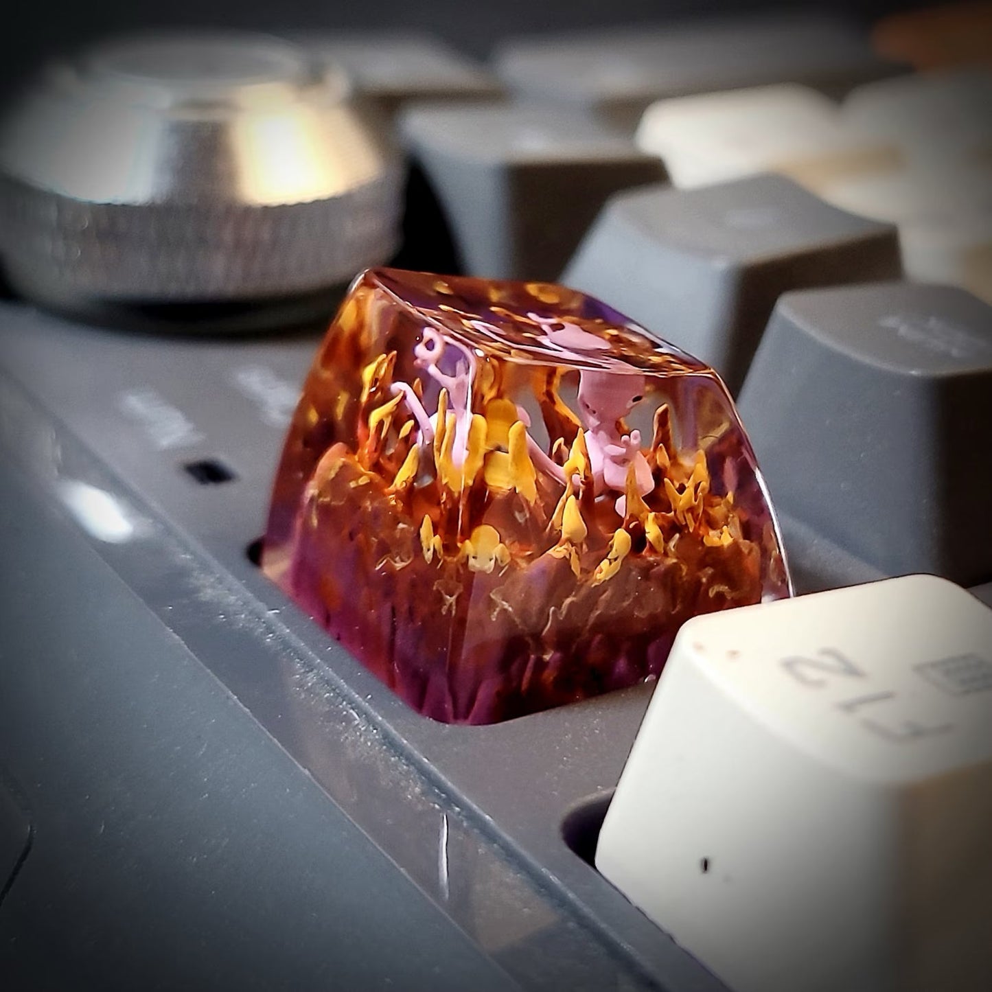 Pokemon Mewtwo Artisan Keycaps