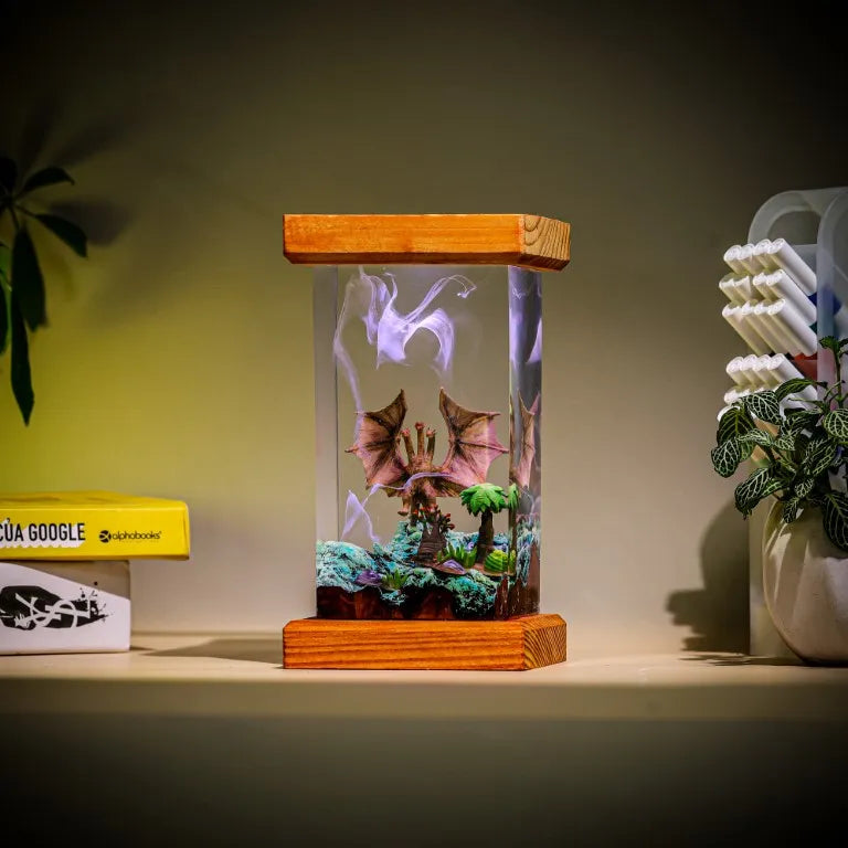 Three-Head Monster King Ghidorah Epoxy Resin Lamp - ArtFIGU