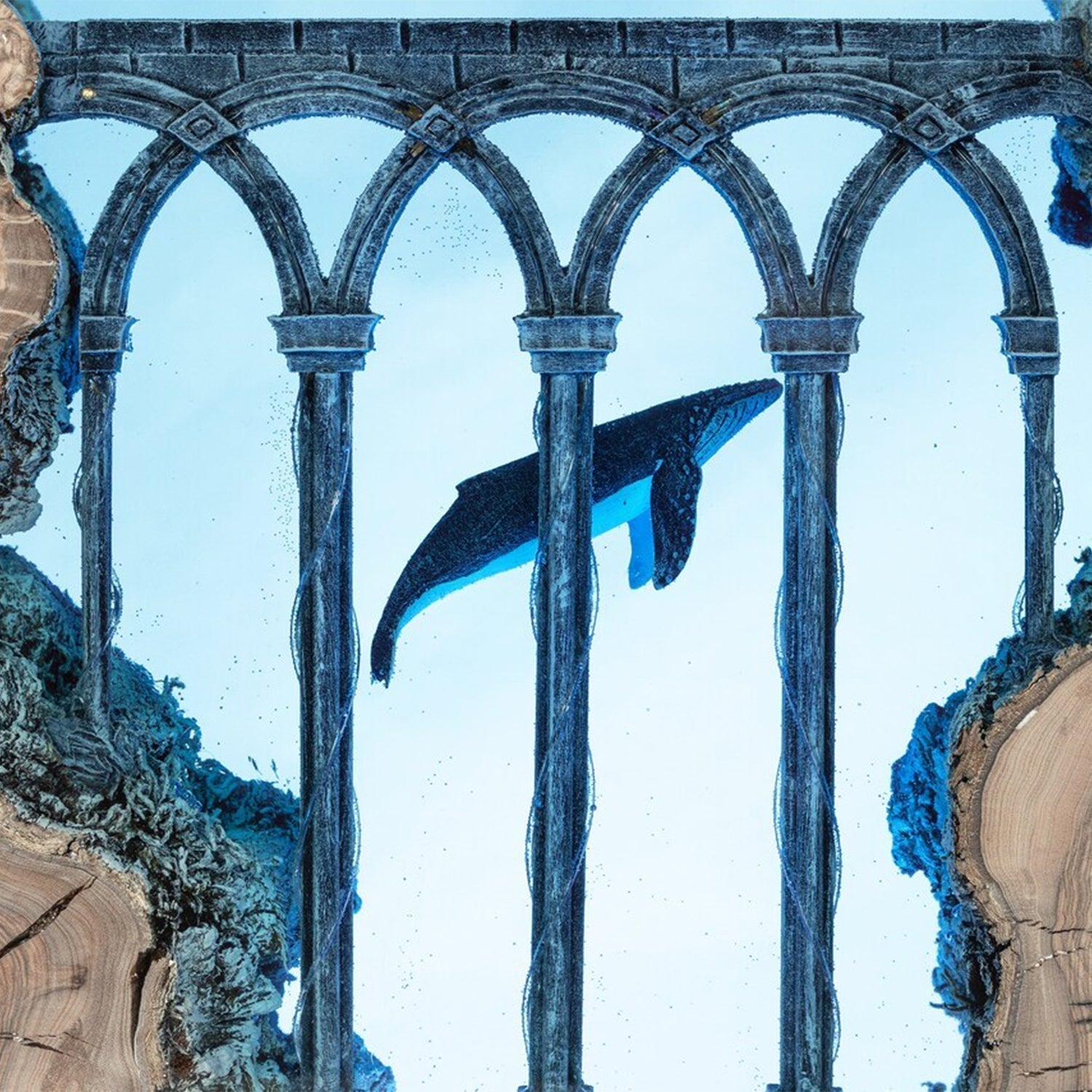 Humpback Whales In Ancient Ruins - High Quality Epoxy Resin Lamp - ArtFIGU