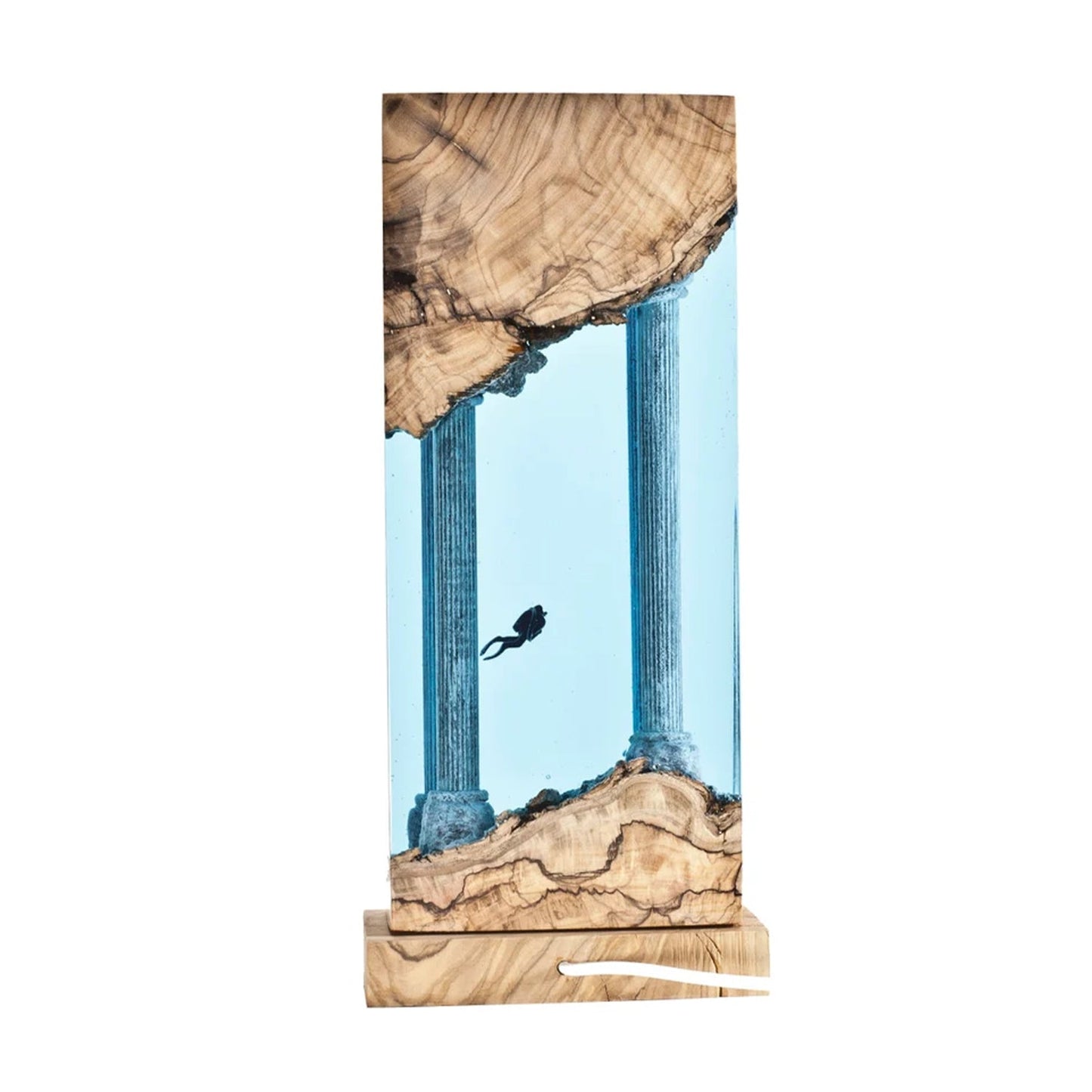 Divers Explore Ancient Ruins Undersea - High Quality Epoxy Resin Lamp - ArtFIGU