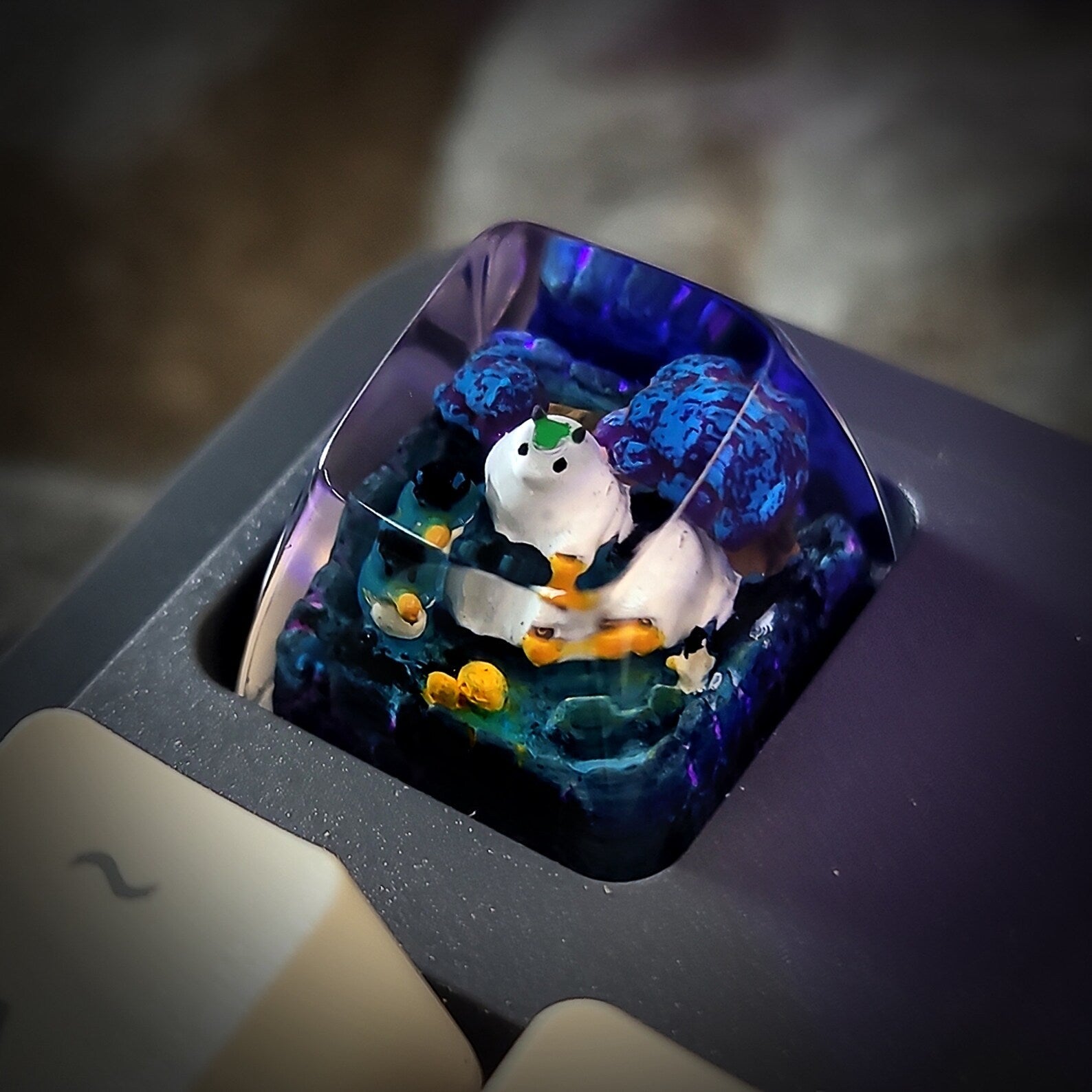 Totoro Halloween Artisan Keycaps Epoxy Resin - ArtFIGU