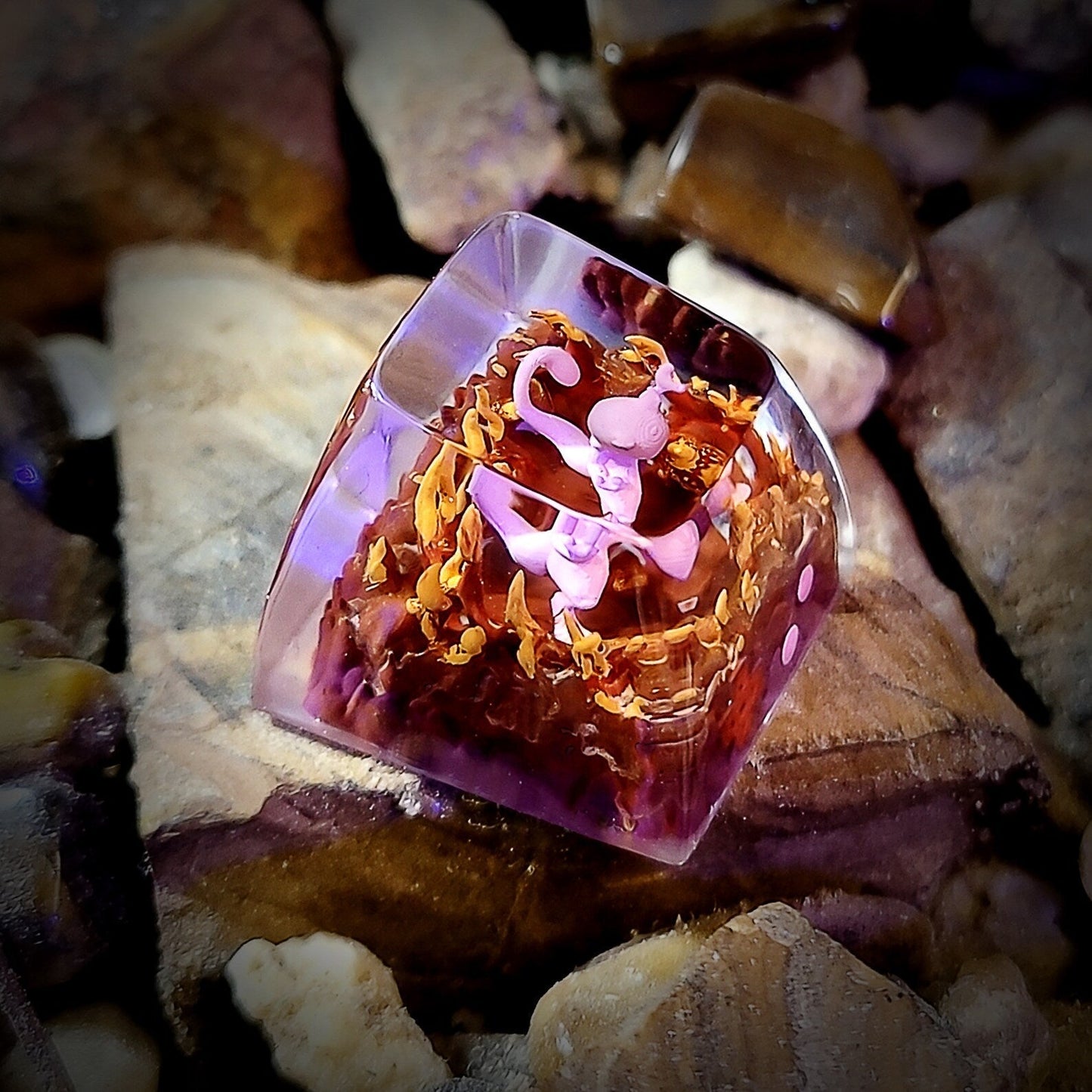 Pokemon Mewtwo Artisan Keycaps