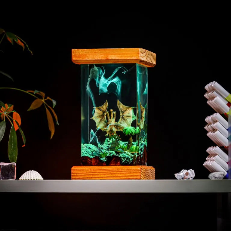 Three-Head Monster King Ghidorah Epoxy Resin Lamp - ArtFIGU