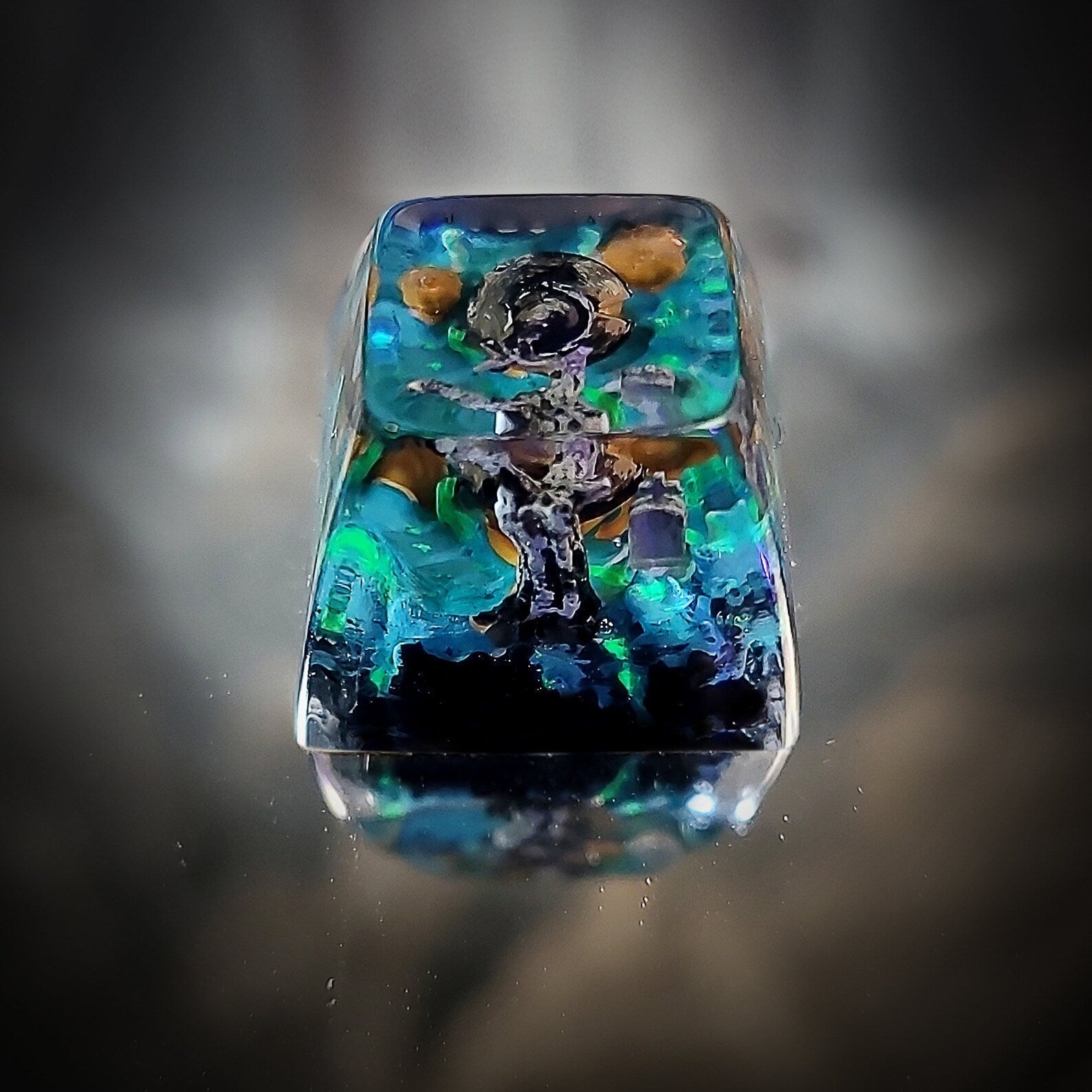 Pumpkin Witch Hat Halloween Artisan Keycaps Epoxy Resin - ArtFIGU