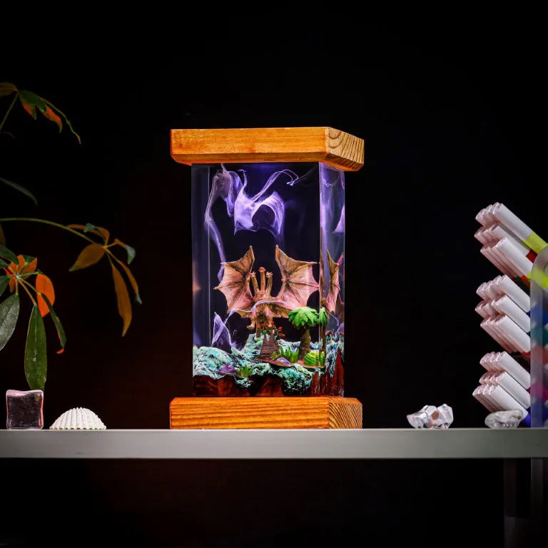 Three-Head Monster King Ghidorah Epoxy Resin Lamp - ArtFIGU