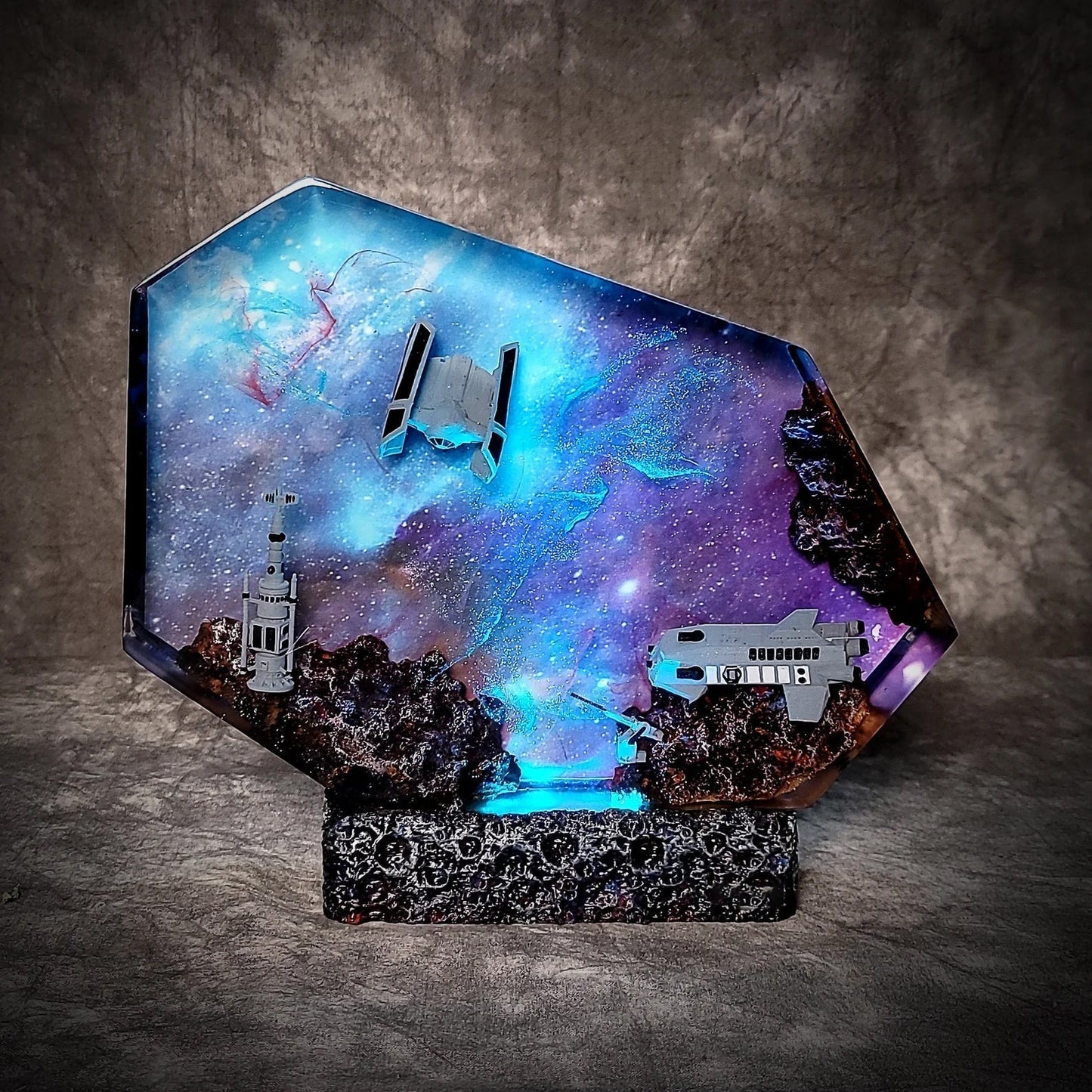 Star Wars Darth Vader's TIE Advanced x1 Moisture Vaporators Galaxy Epoxy Resin Lamp - ArtFIGU