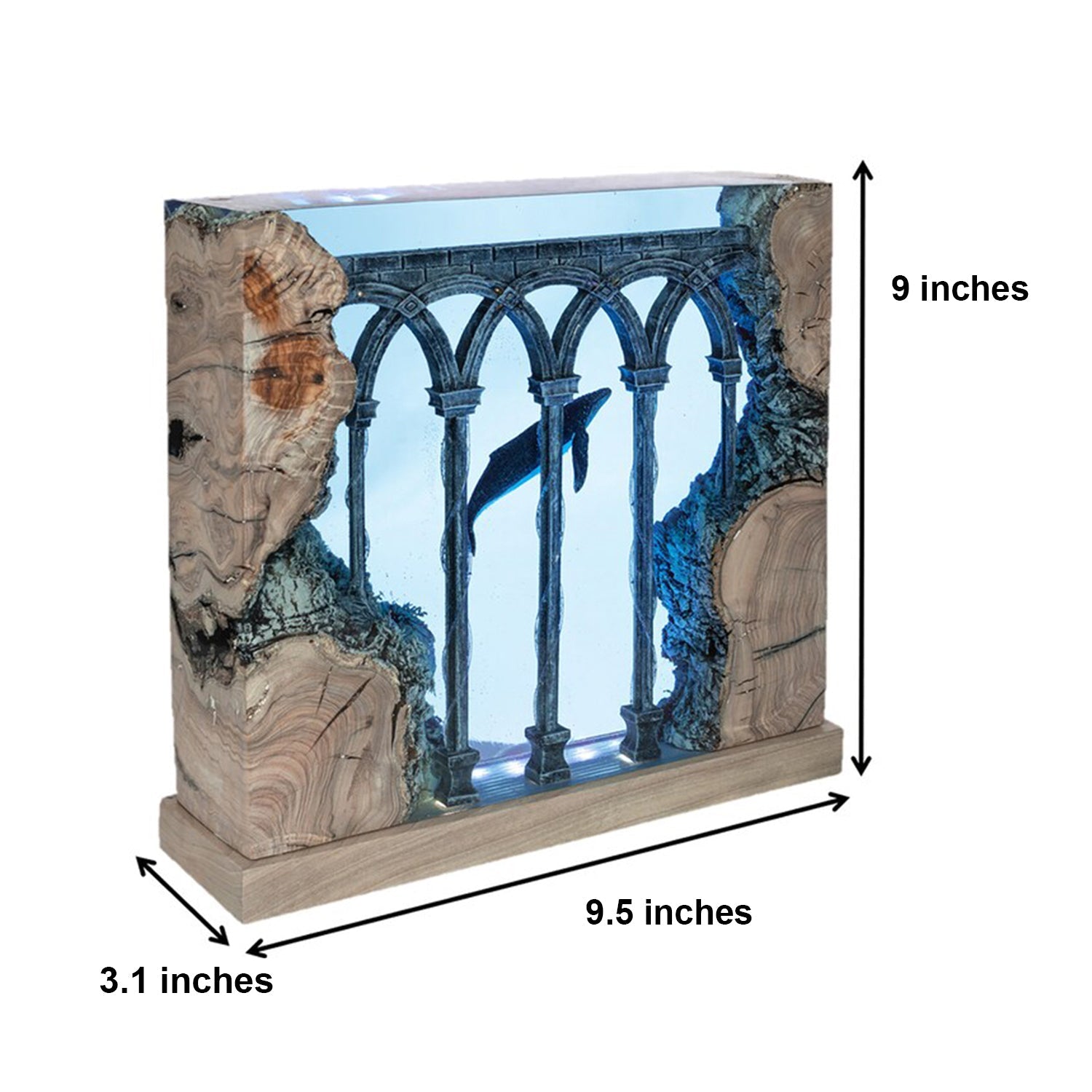 Humpback Whales In Ancient Ruins - High Quality Epoxy Resin Lamp - ArtFIGU