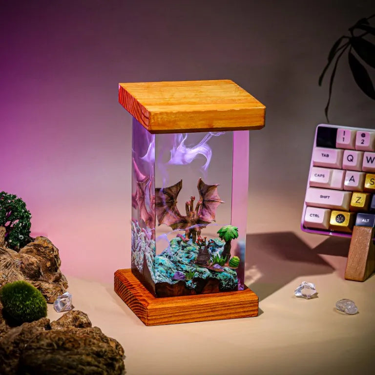 Three-Head Monster King Ghidorah Epoxy Resin Lamp - ArtFIGU