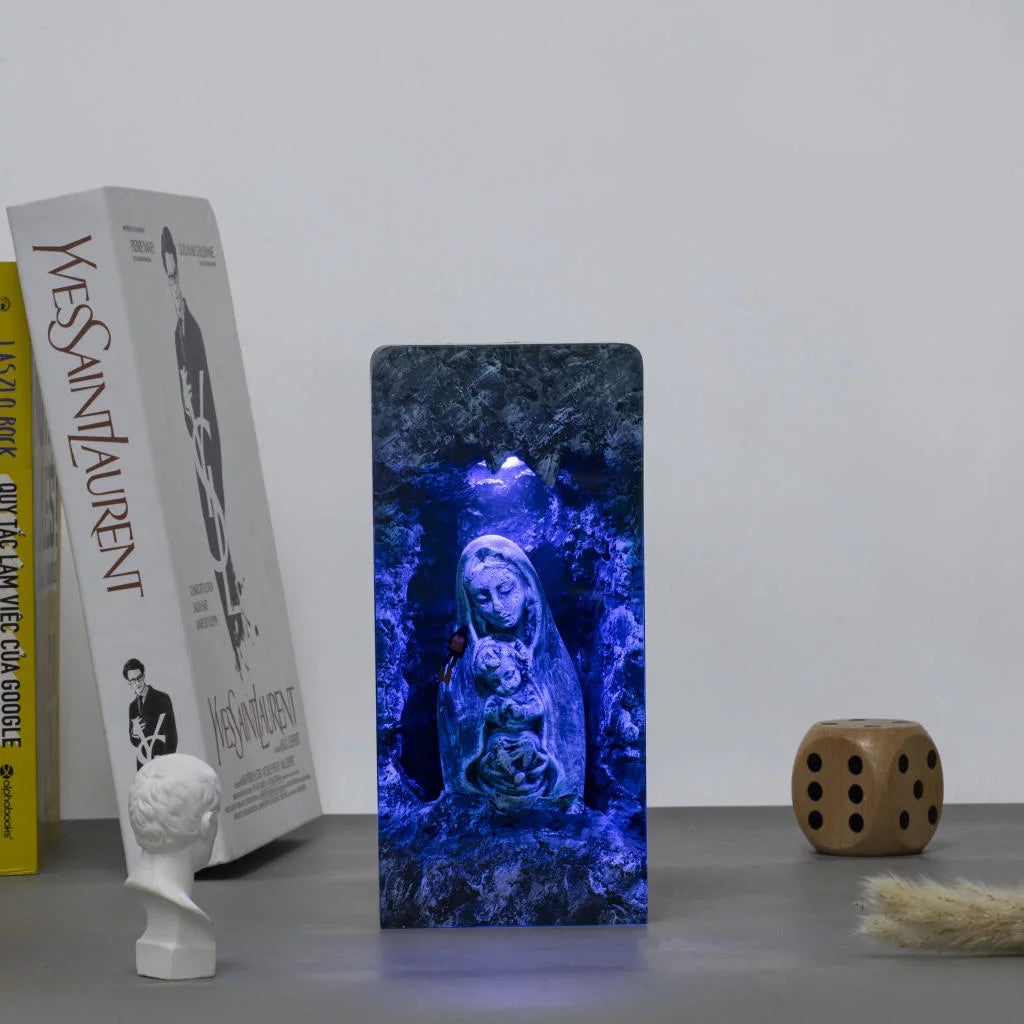 Maria and Jesus Headphone Stand Epoxy Resin Lamp, Night Light - ArtFIGU