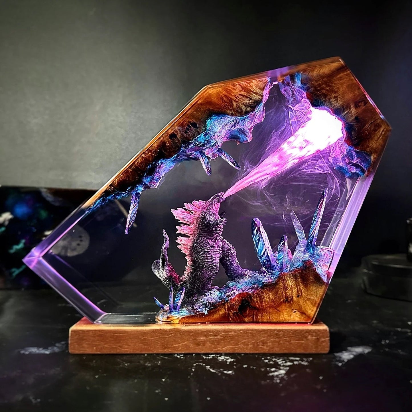 Godzilla Attack City Destroy All Epoxy Resin Lamp - ArtFIGU