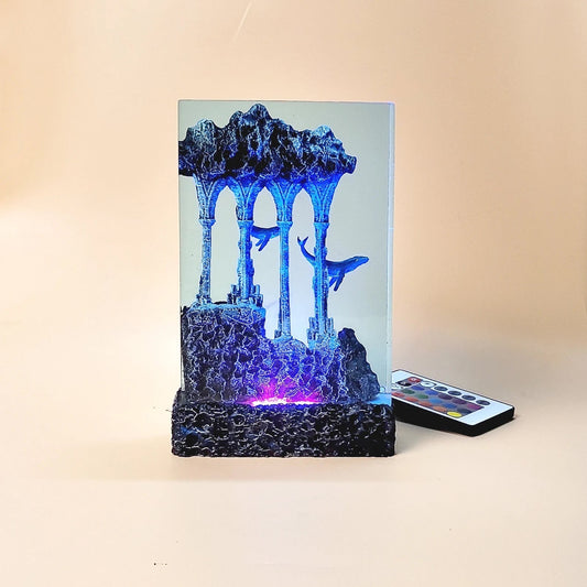 Whales Mythical Ancient Relics Undersea Ocean Diorama Epoxy Resin Lamp - ArtFIGU