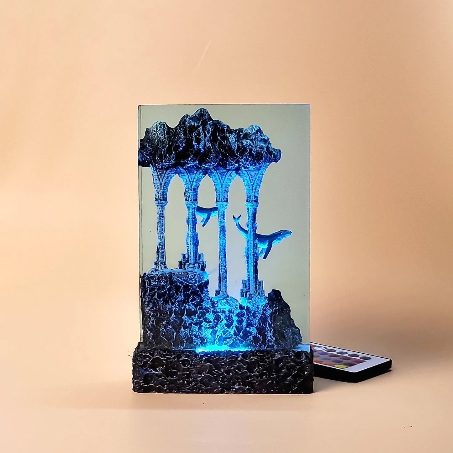 Whales Mythical Ancient Relics Undersea Ocean Diorama Epoxy Resin Lamp - ArtFIGU