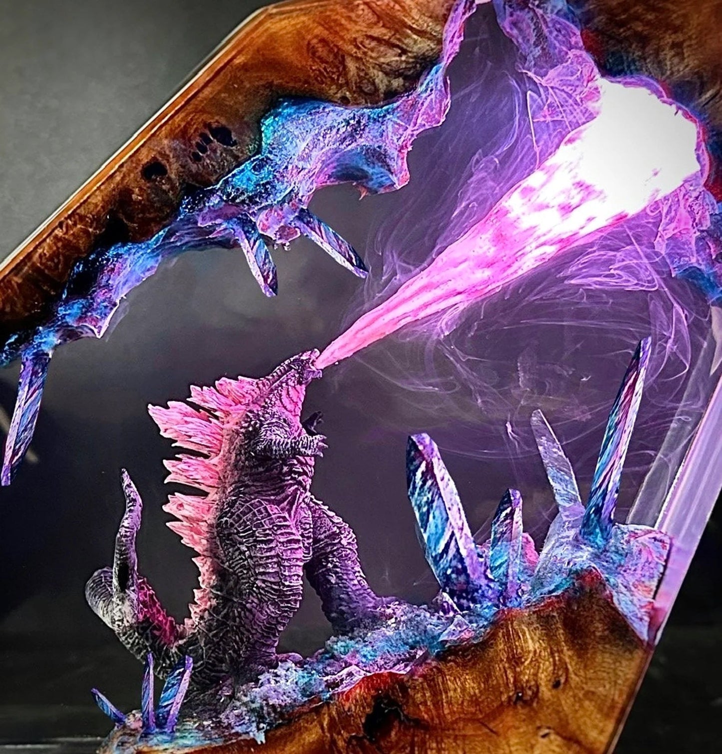 Godzilla Attack City Destroy All Epoxy Resin Lamp - ArtFIGU