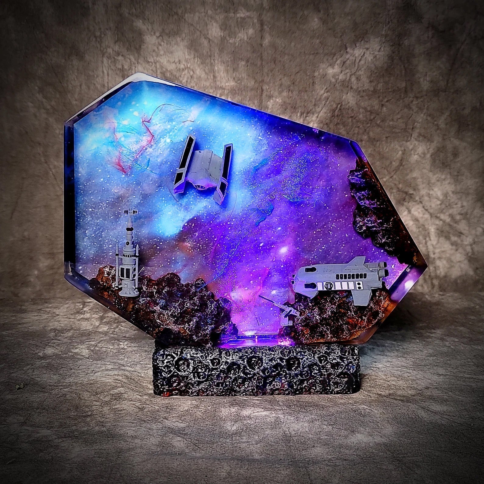 Star Wars Darth Vader's TIE Advanced x1 Moisture Vaporators Galaxy Epoxy Resin Lamp - ArtFIGU