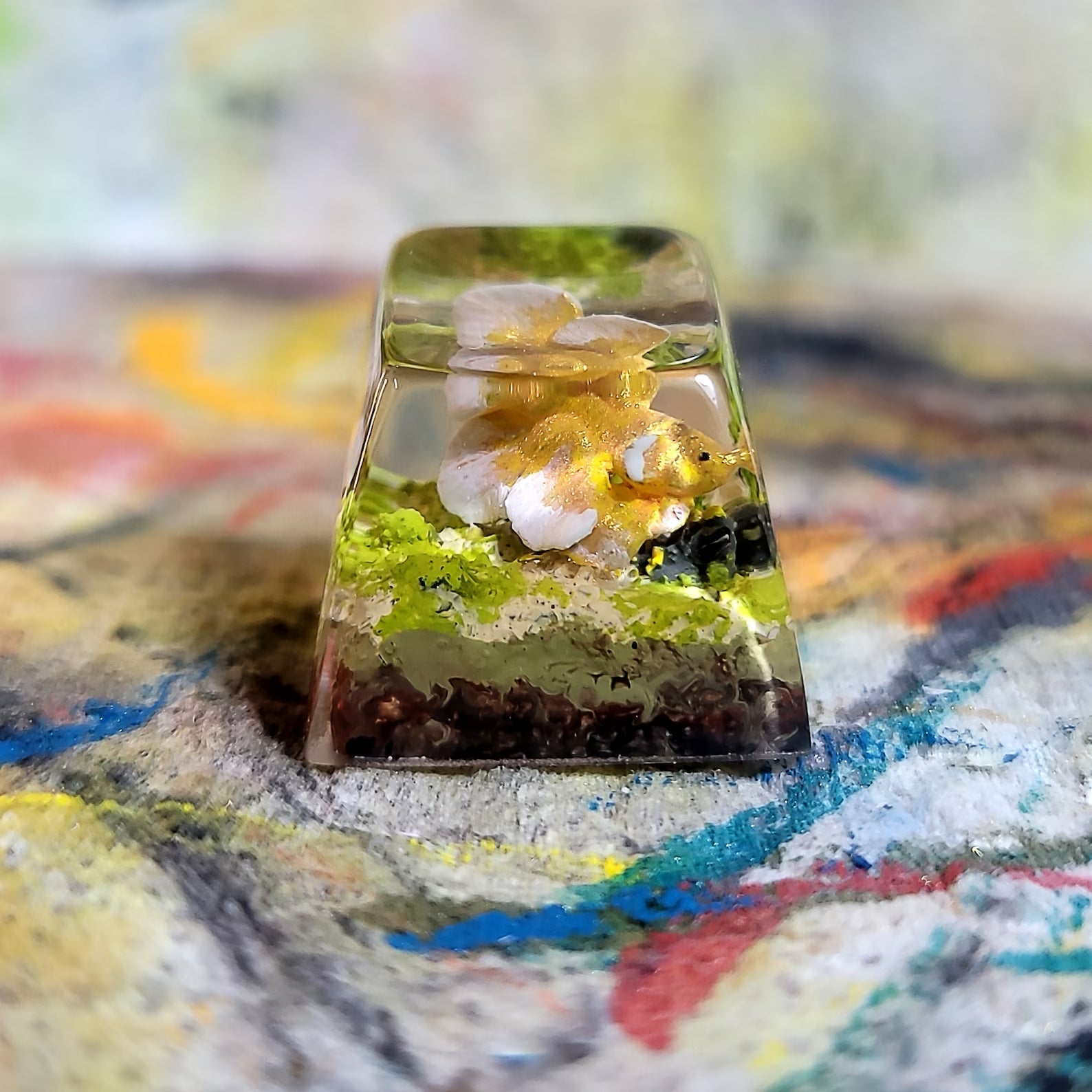 Siamese Fighting Fish Betta Artisan Keycaps Epoxy Resin - ArtFIGU