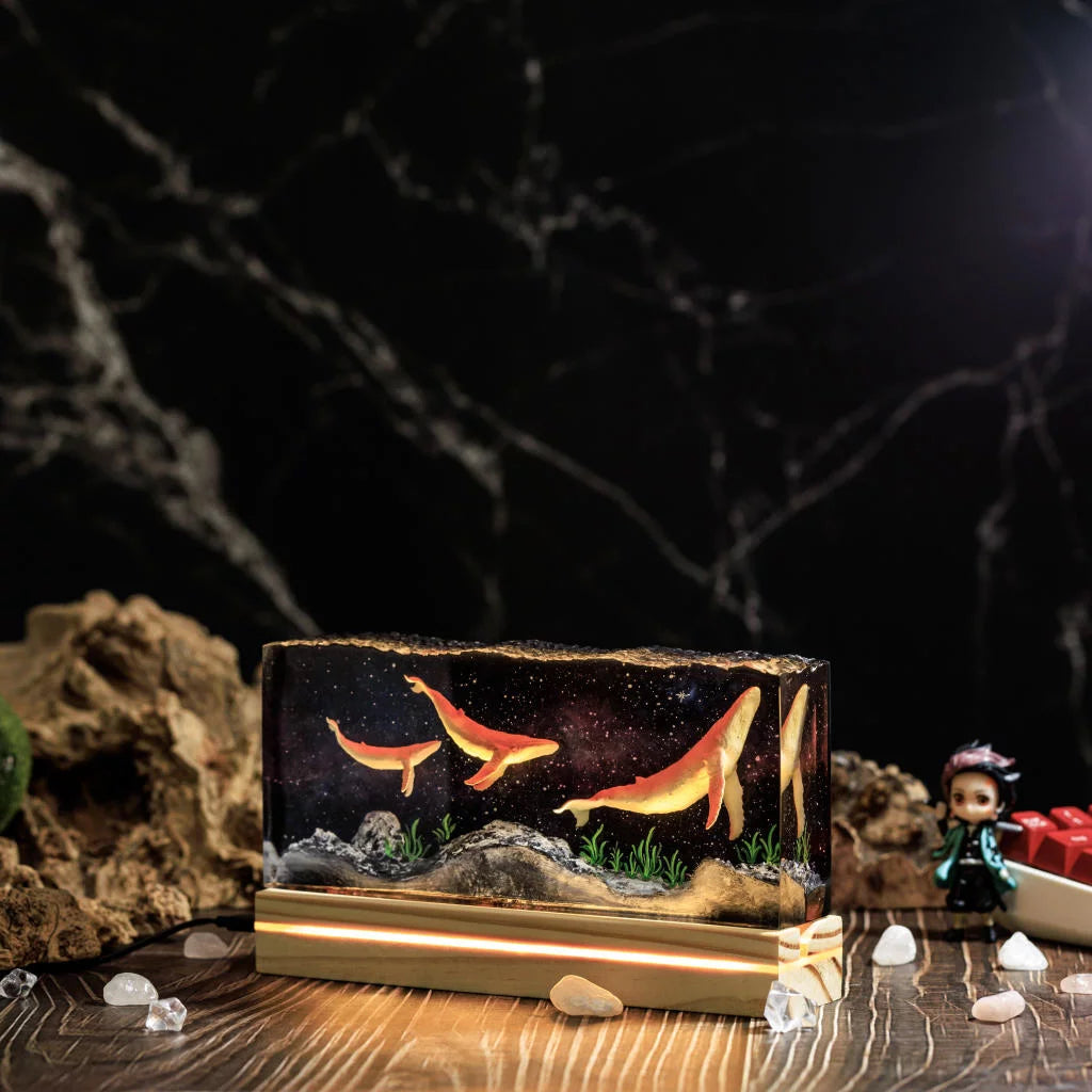 Universe Humpback Whale Epoxy Resin Lamp, Night Light - ArtFIGU