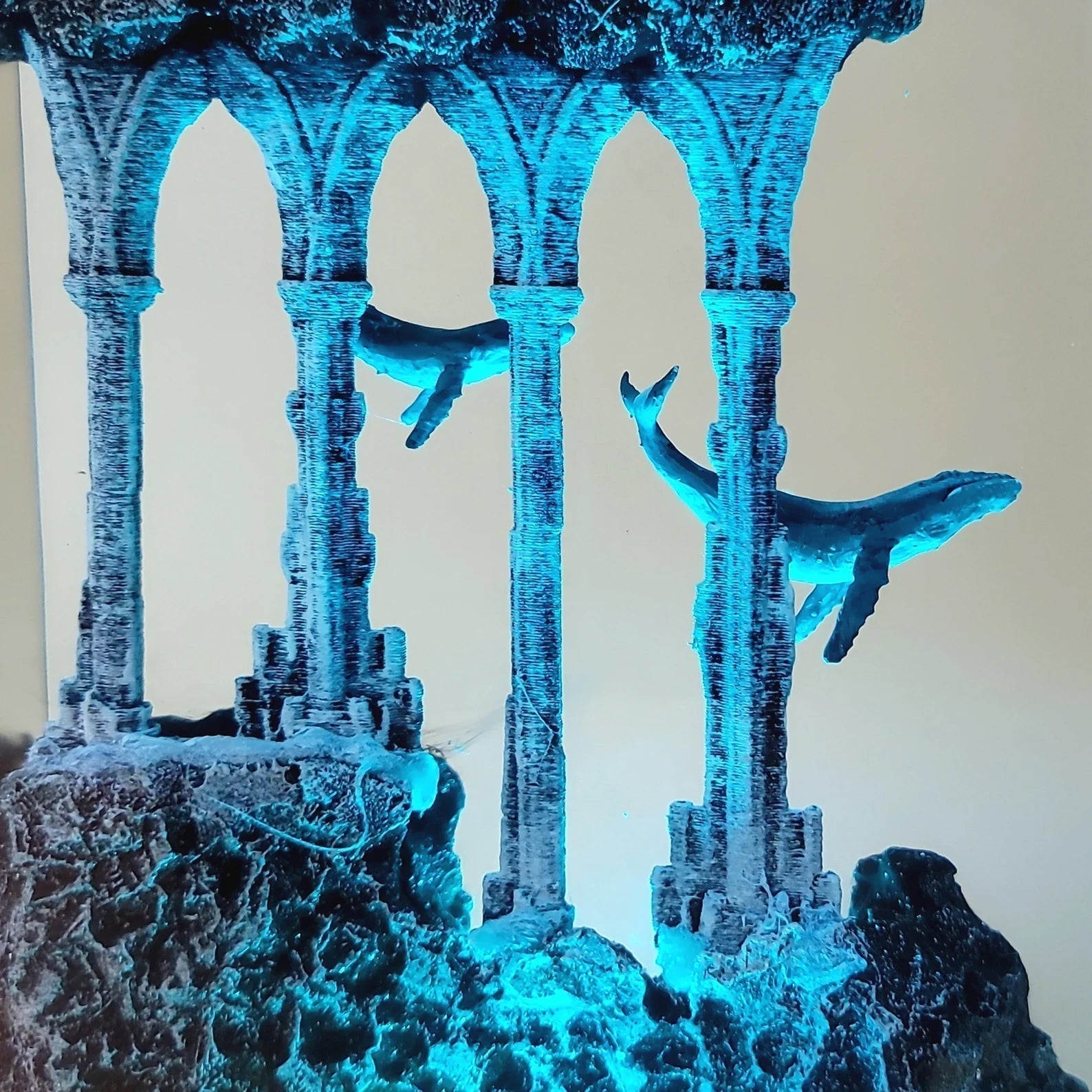 Whales Mythical Ancient Relics Undersea Ocean Diorama Epoxy Resin Lamp - ArtFIGU