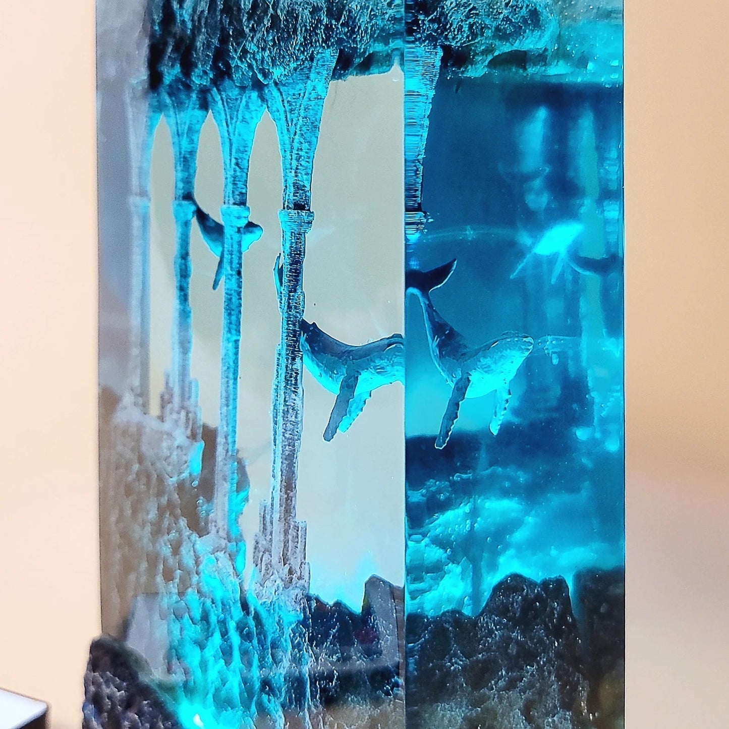 Whales Mythical Ancient Relics Undersea Ocean Diorama Epoxy Resin Lamp - ArtFIGU
