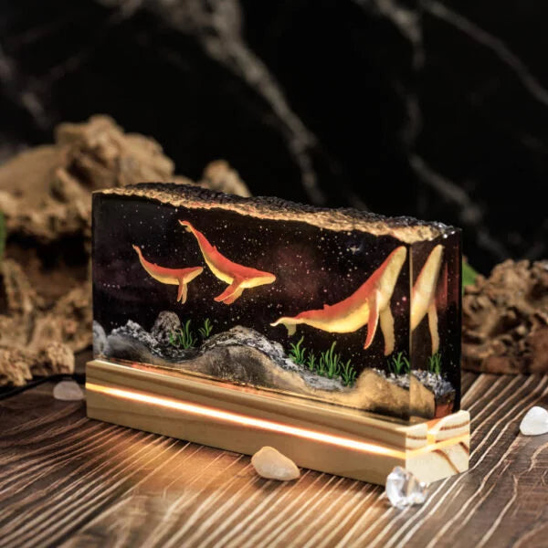 Universe Humpback Whale Epoxy Resin Lamp, Night Light - ArtFIGU