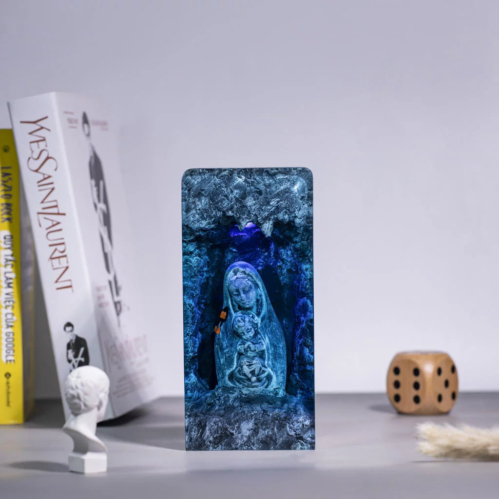 Maria and Jesus Headphone Stand Epoxy Resin Lamp, Night Light - ArtFIGU