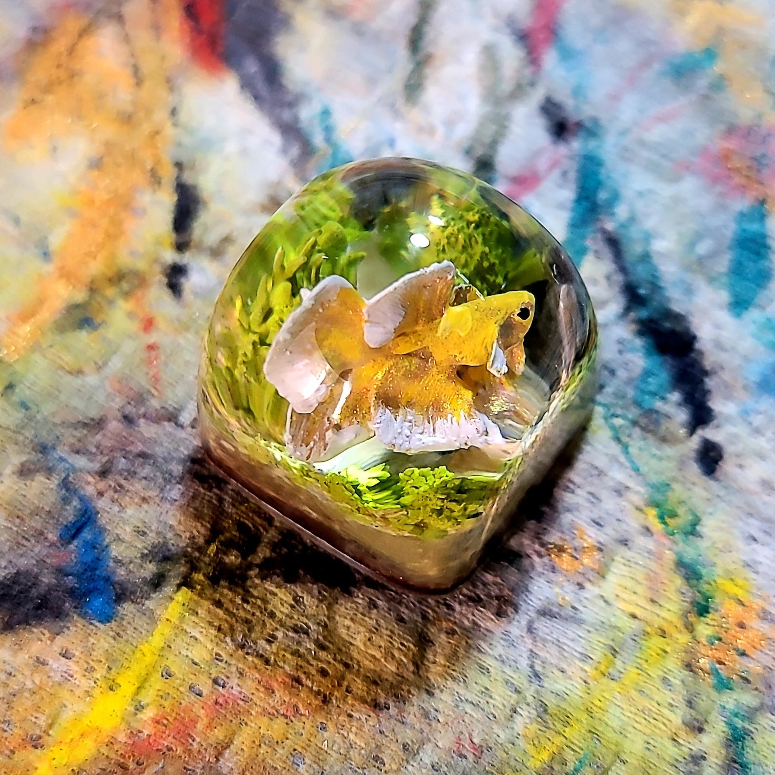 Siamese Fighting Fish Betta Artisan Keycaps Epoxy Resin - ArtFIGU