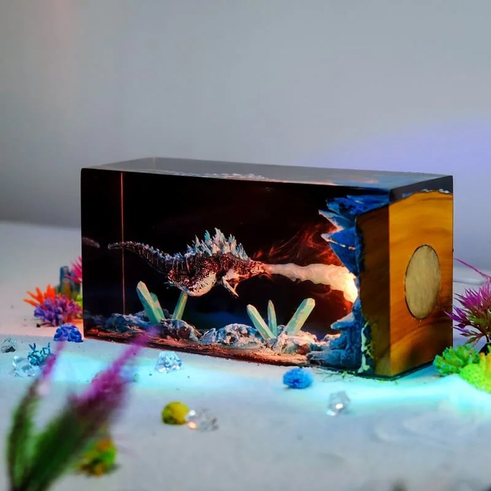 Godzilla Monster Epoxy Resin Lamp - ArtFIGU