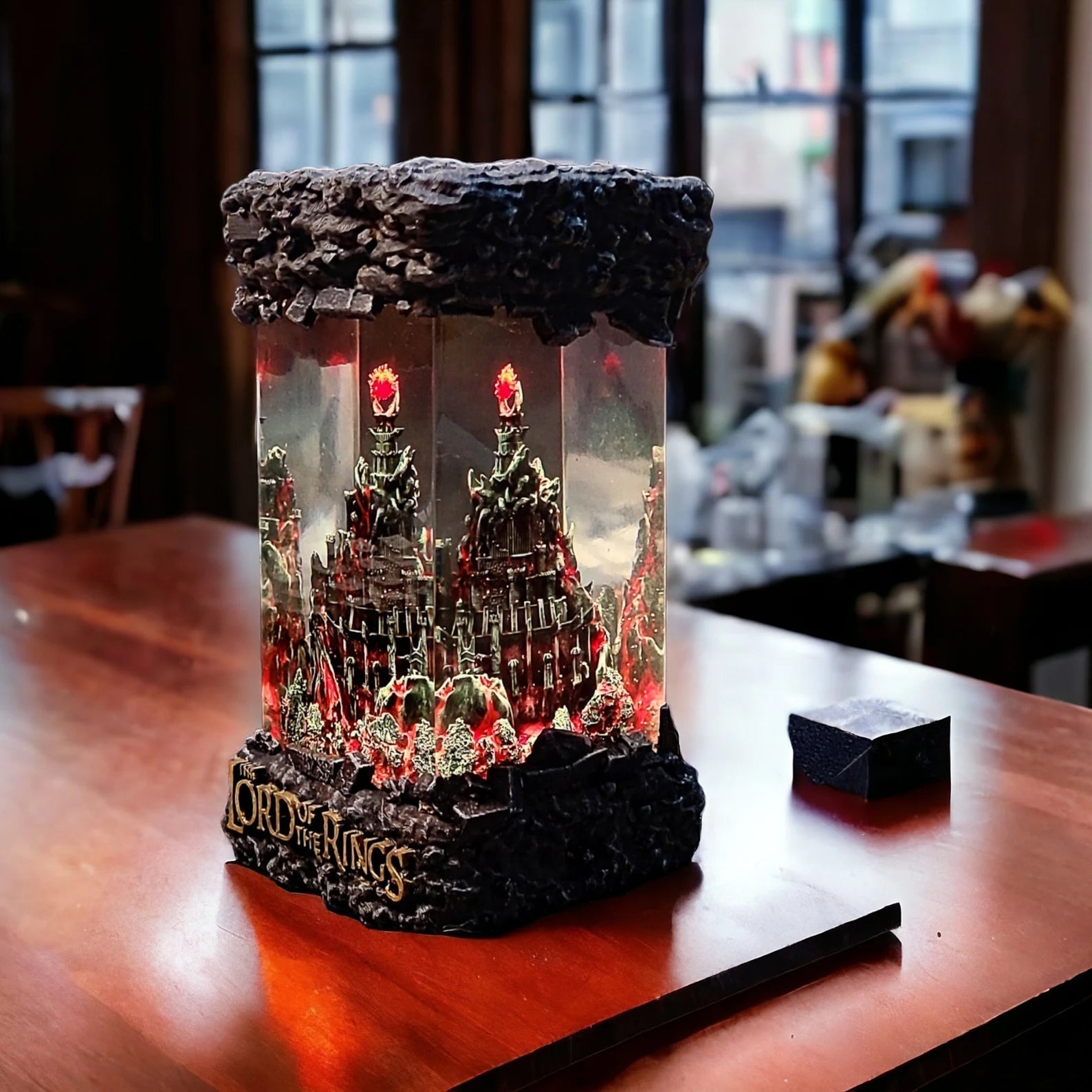 LOTR Lord Of Rings Barad-dûr Dark Tower The Eye Of Sauron Castle Diorama Epoxy Resin Lamp - ArtFIGU