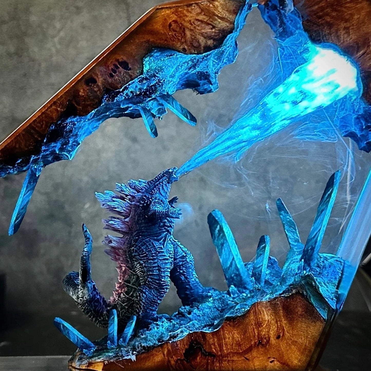 Godzilla Attack City Destroy All Epoxy Resin Lamp - ArtFIGU