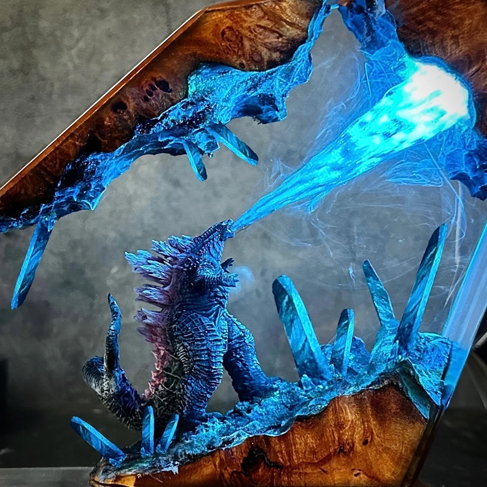 Godzilla Attack City Destroy All Epoxy Resin Lamp - ArtFIGU
