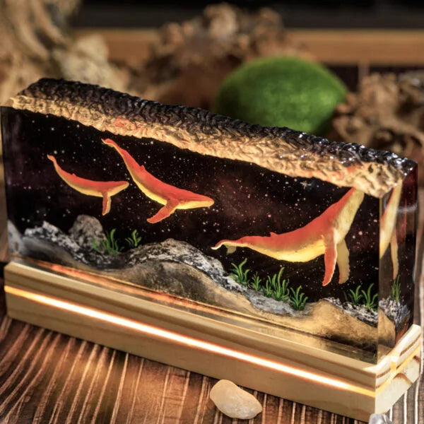 Universe Humpback Whale Epoxy Resin Lamp, Night Light - ArtFIGU