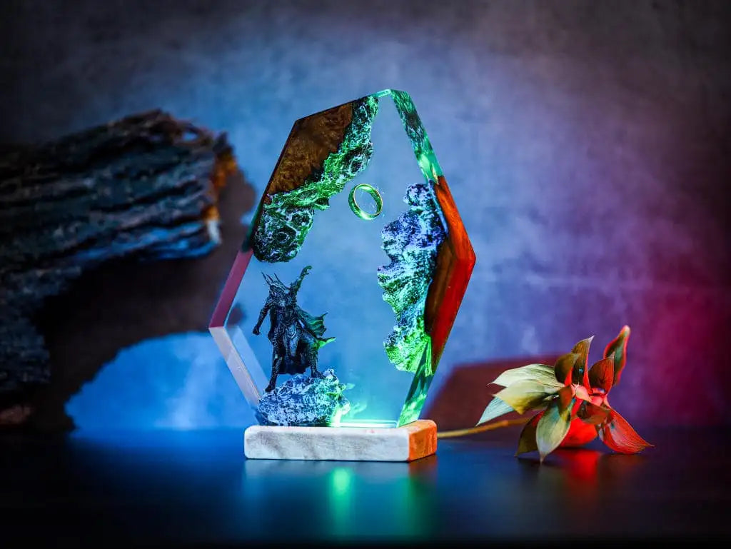 LOTR Lord Of Rings The One Ring Sauron Dark Lord Epoxy Resin Lamp - ArtFIGU