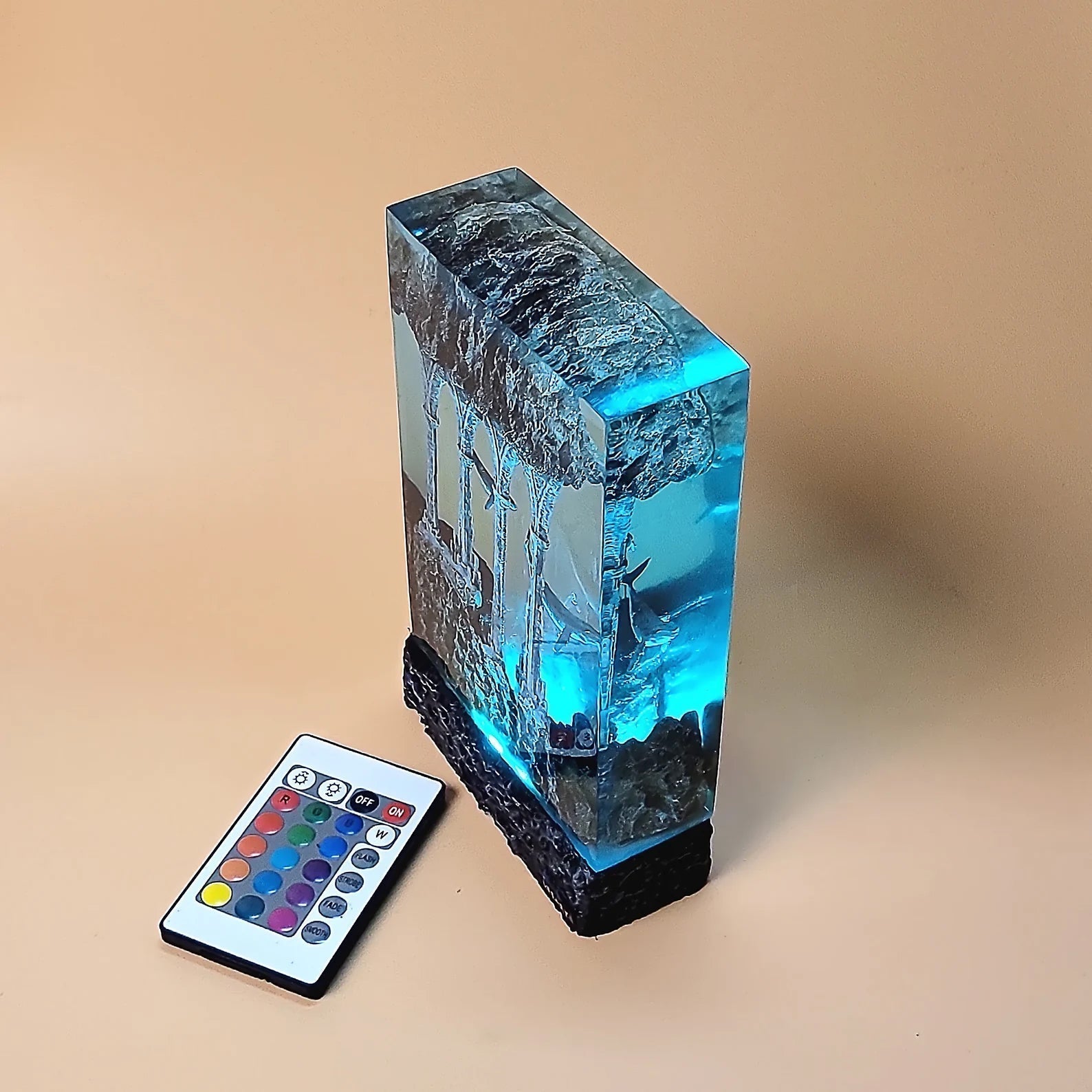 Whales Mythical Ancient Relics Undersea Ocean Diorama Epoxy Resin Lamp - ArtFIGU