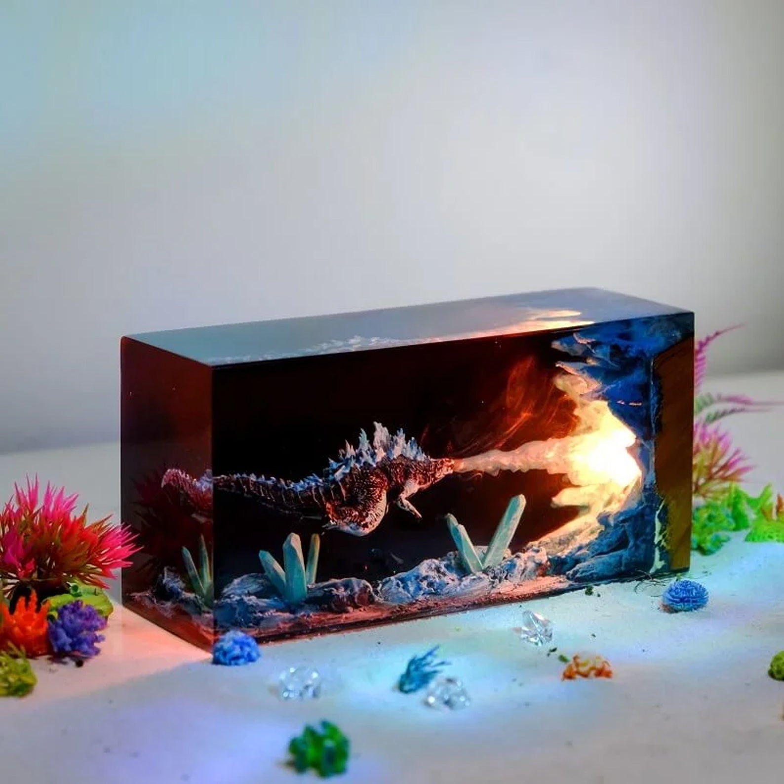 Godzilla Monster Epoxy Resin Lamp - ArtFIGU