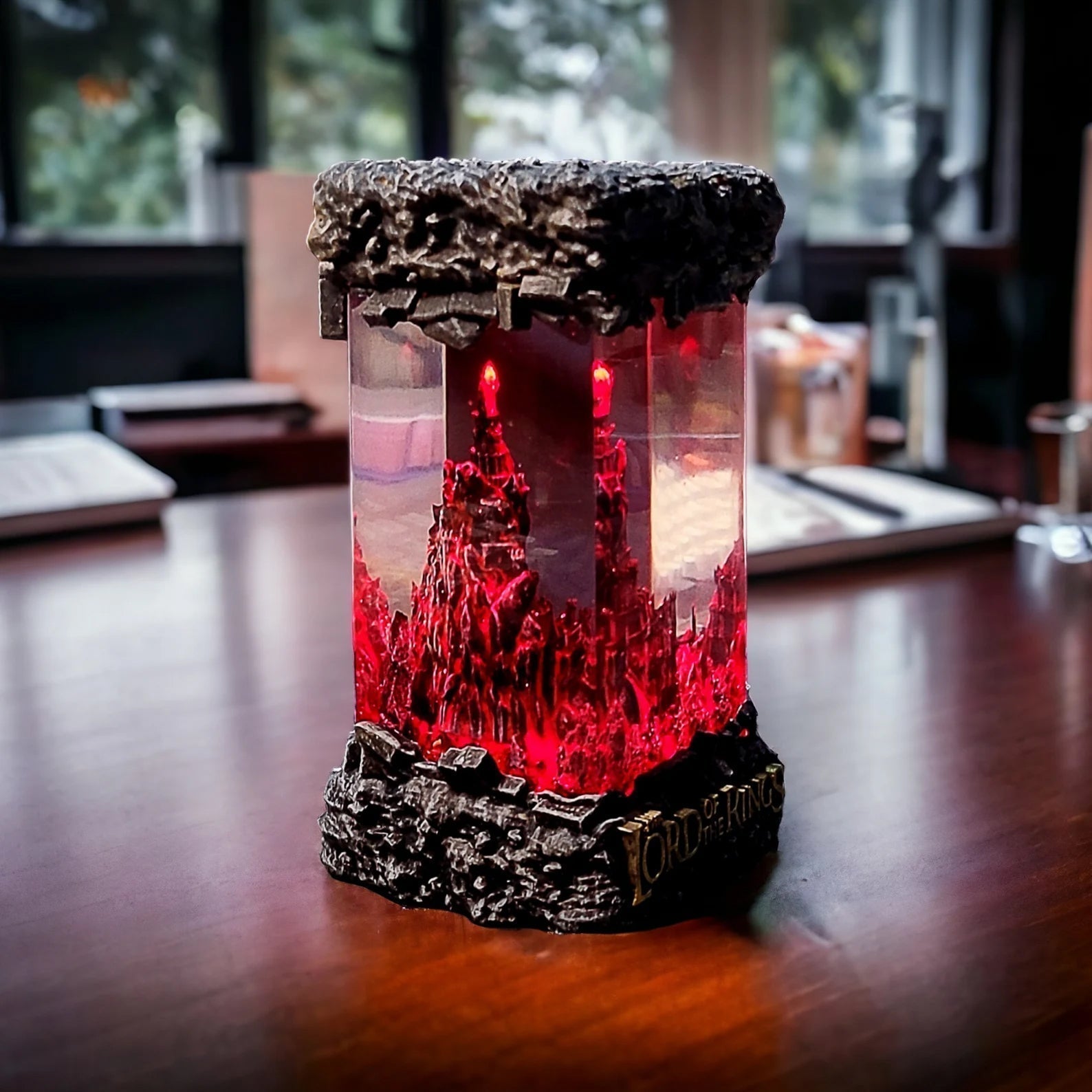 LOTR Lord Of Rings Barad-dûr Dark Tower The Eye Of Sauron Castle Diorama Epoxy Resin Lamp - ArtFIGU