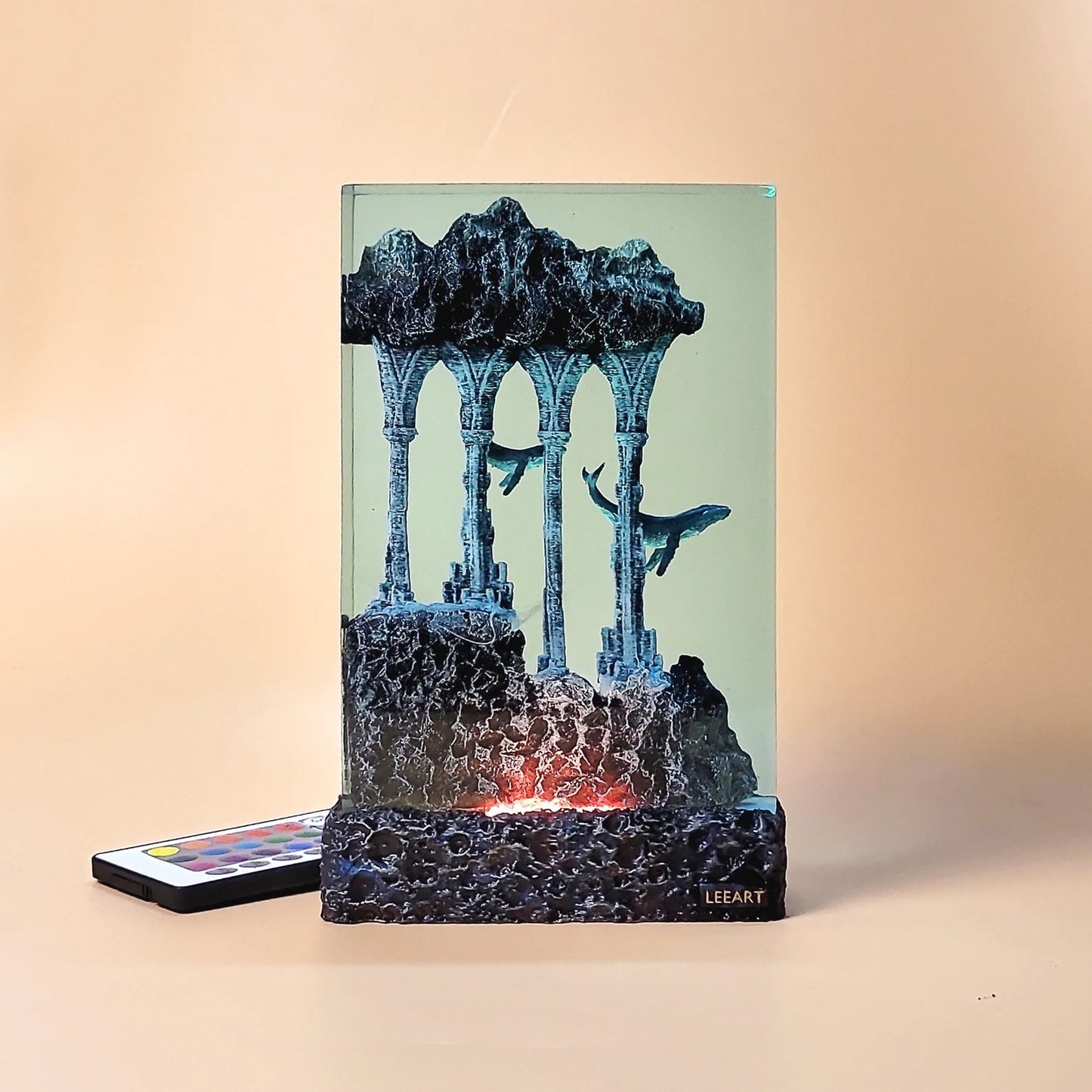 Whales Mythical Ancient Relics Undersea Ocean Diorama Epoxy Resin Lamp - ArtFIGU