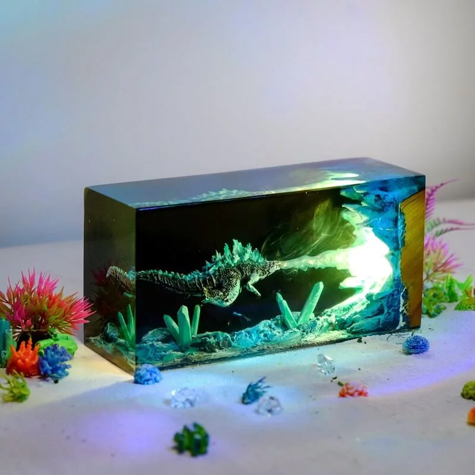 Godzilla Monster Epoxy Resin Lamp - ArtFIGU