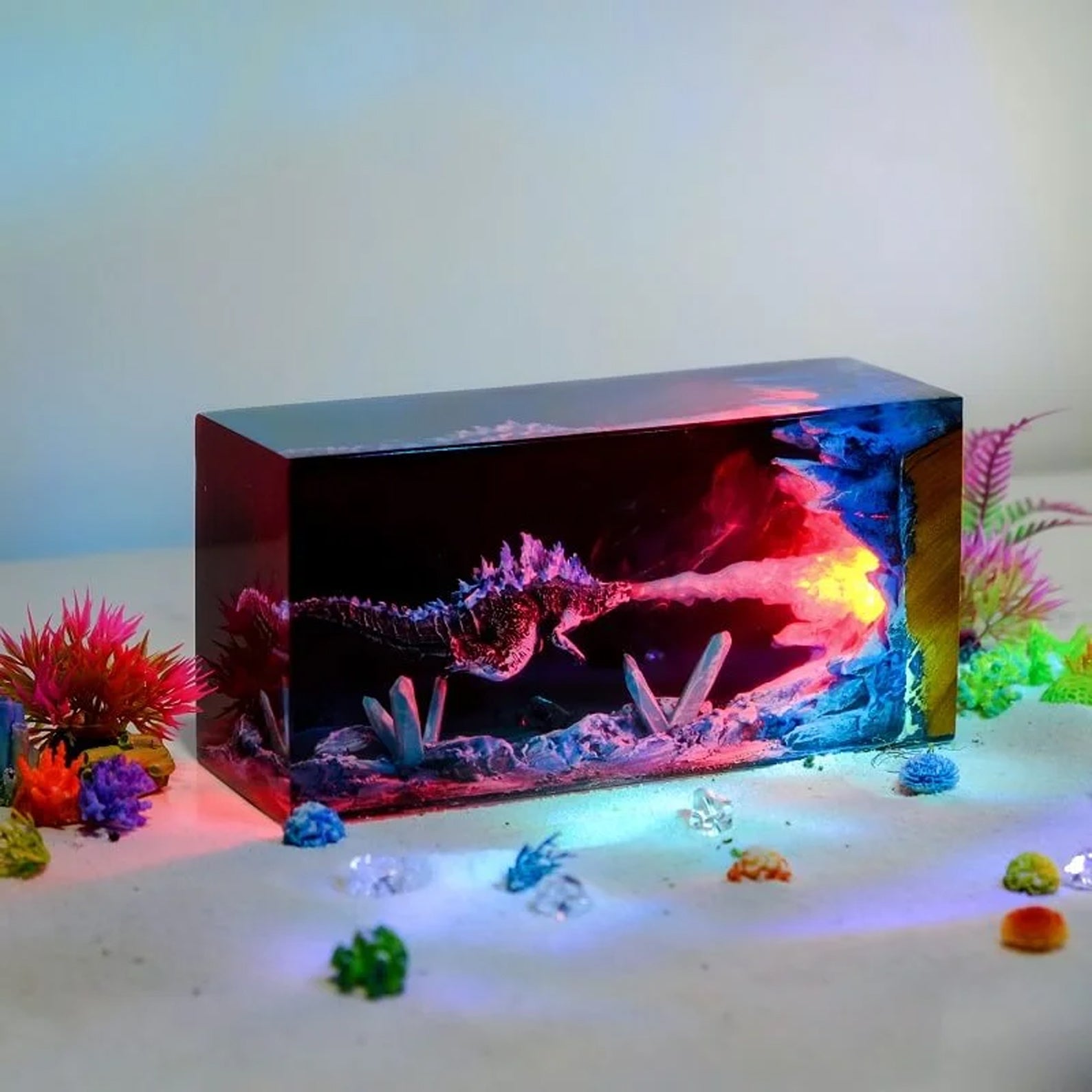Godzilla Monster Epoxy Resin Lamp - ArtFIGU