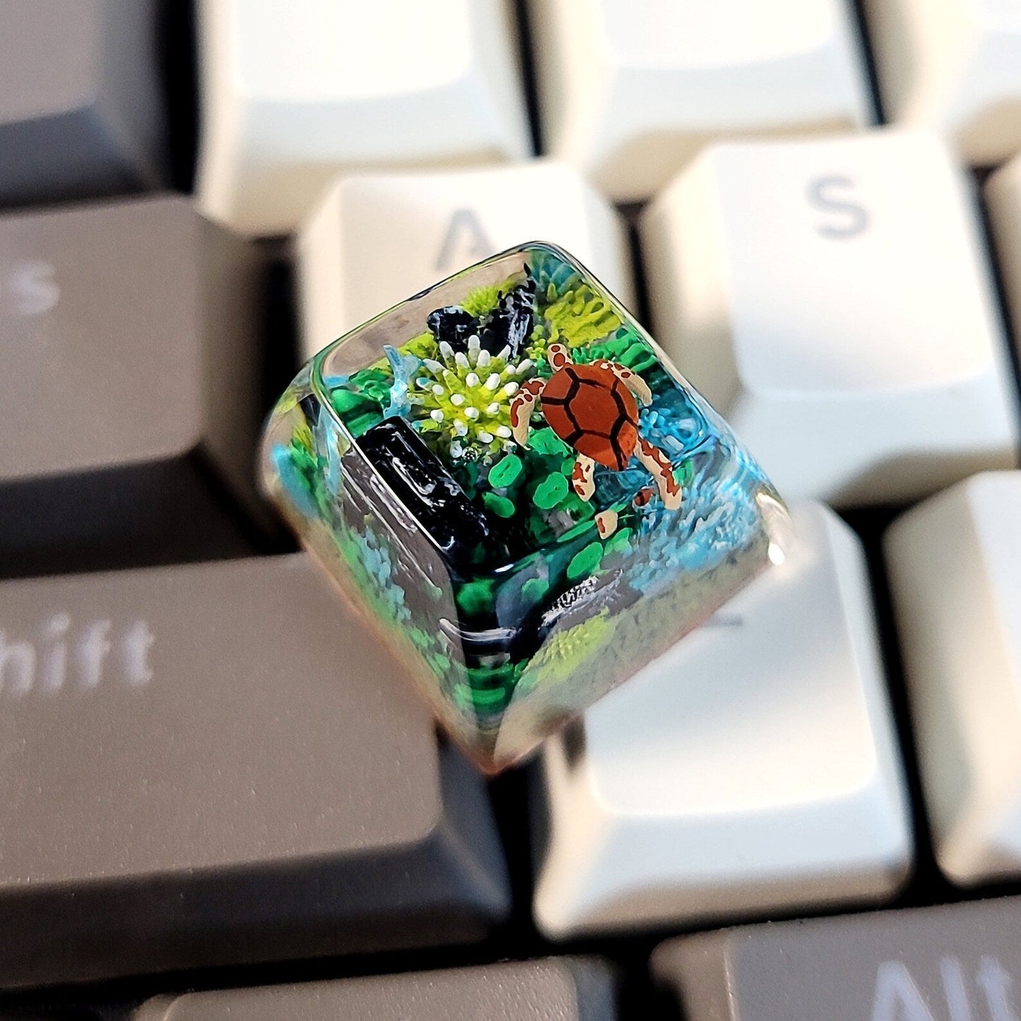 Turtle Coral Undersea Ocean Artisan Keycaps Epoxy Resin - ArtFIGU