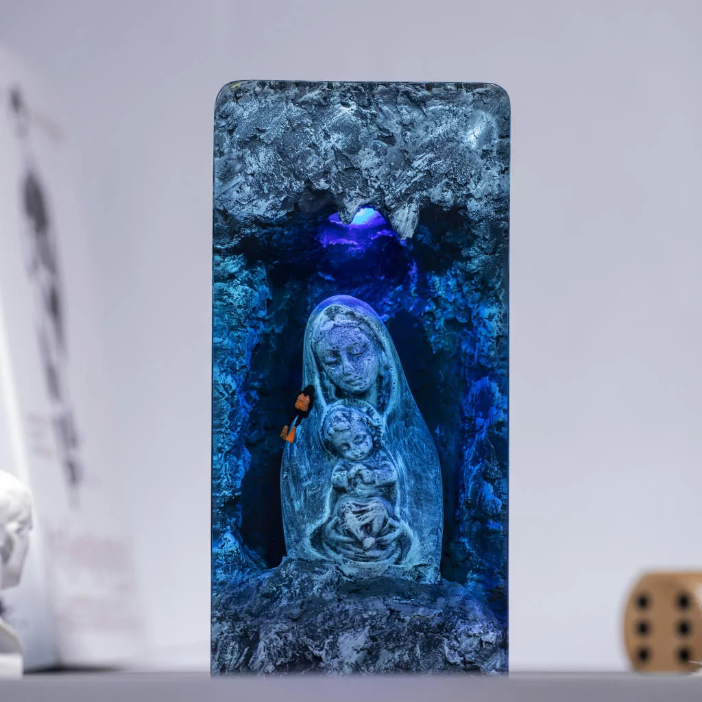 Maria and Jesus Headphone Stand Epoxy Resin Lamp, Night Light - ArtFIGU