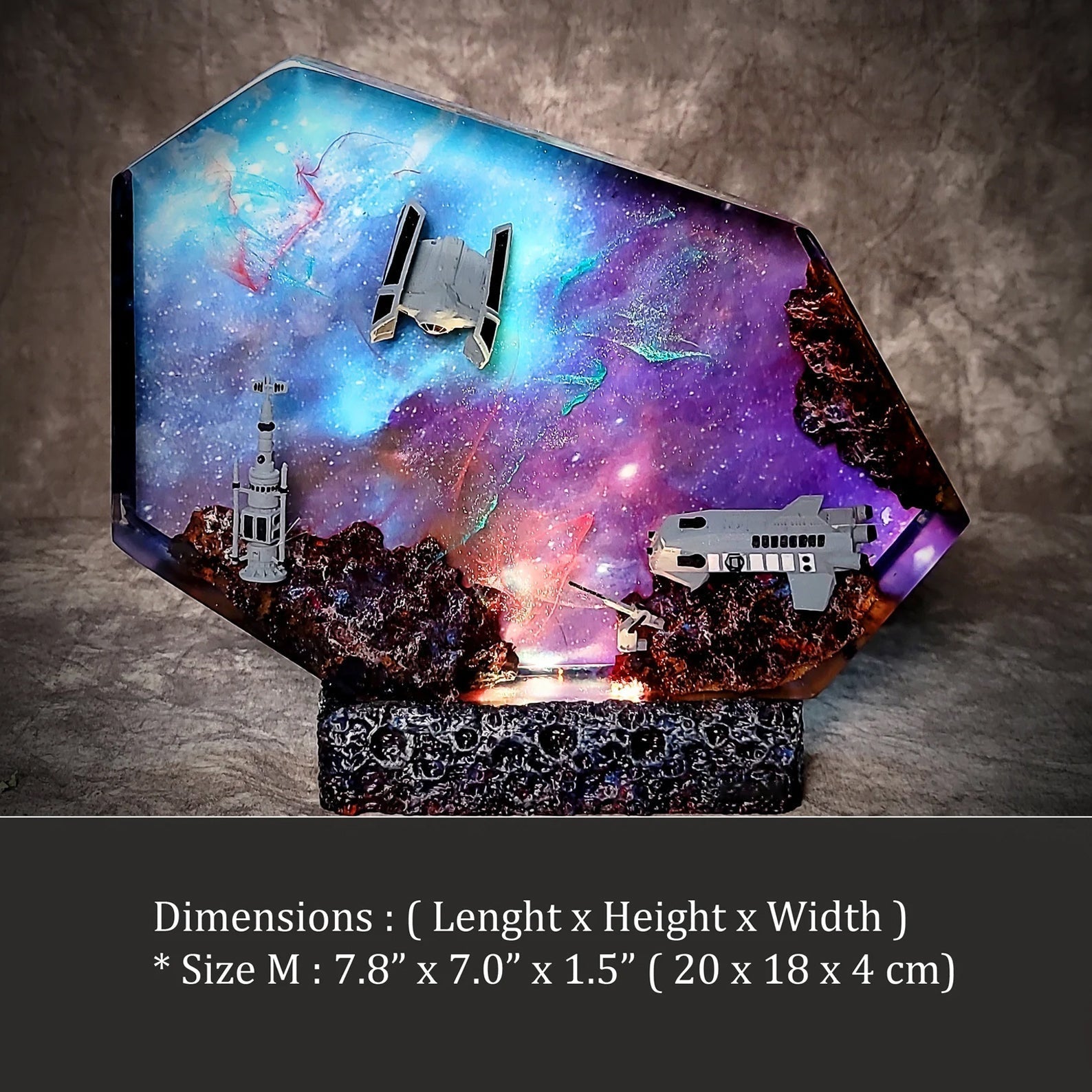 Star Wars Darth Vader's TIE Advanced x1 Moisture Vaporators Galaxy Epoxy Resin Lamp - ArtFIGU