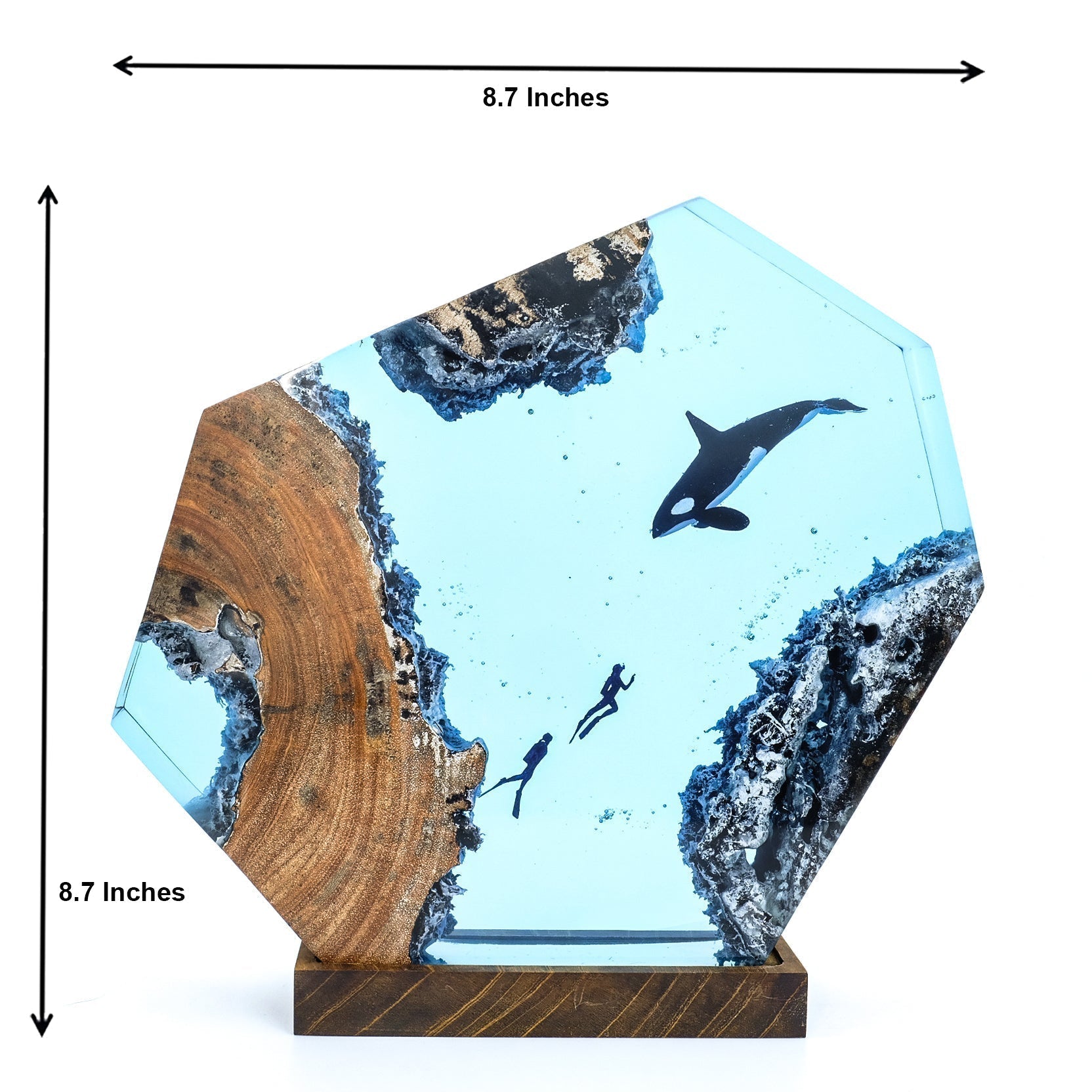 Orca & Divers - High Quality Epoxy Resin Lamp - ArtFIGU