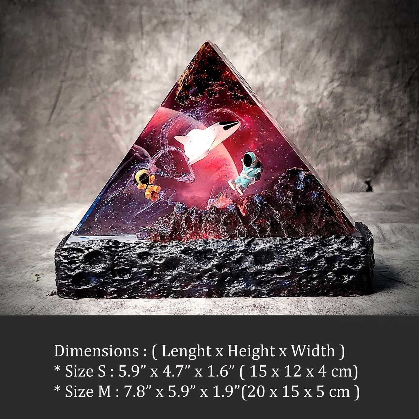 Astronauts Spaceship Kid Galaxy Epoxy Resin Lamp - ArtFIGU