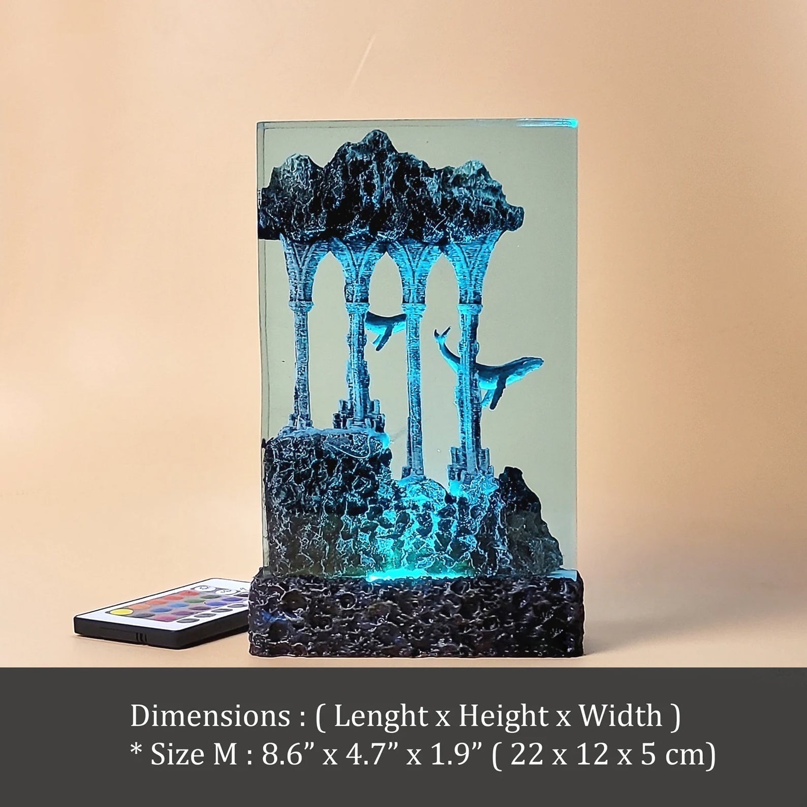 Whales Mythical Ancient Relics Undersea Ocean Diorama Epoxy Resin Lamp - ArtFIGU